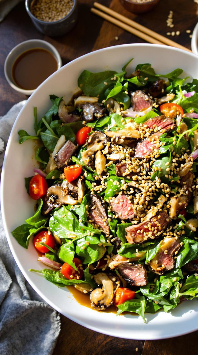 asian beef and spinach