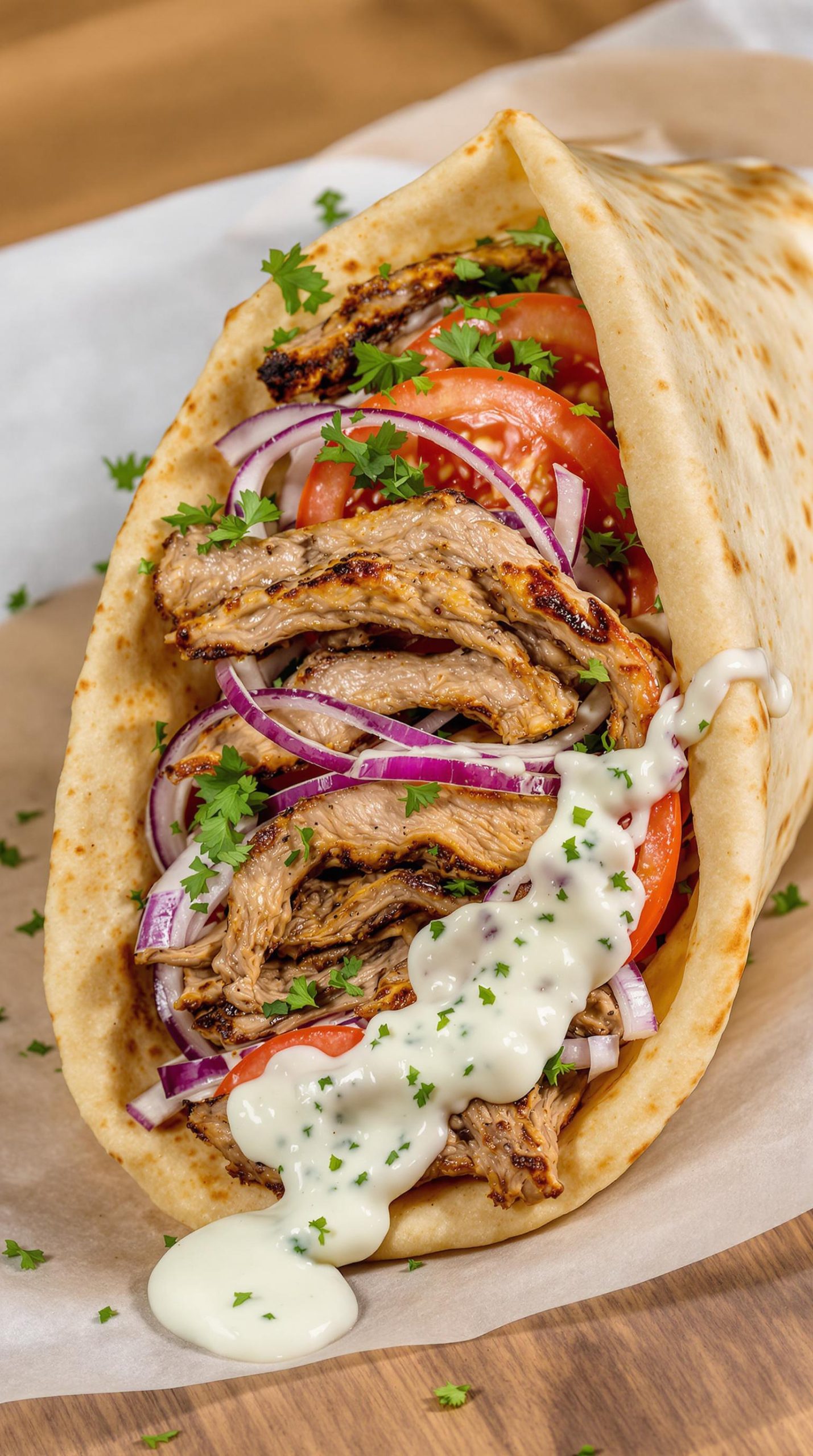 authentic homemade gyro preparation