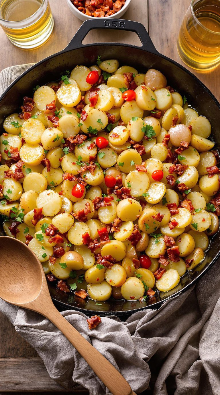 bacon infused tangy potato salad