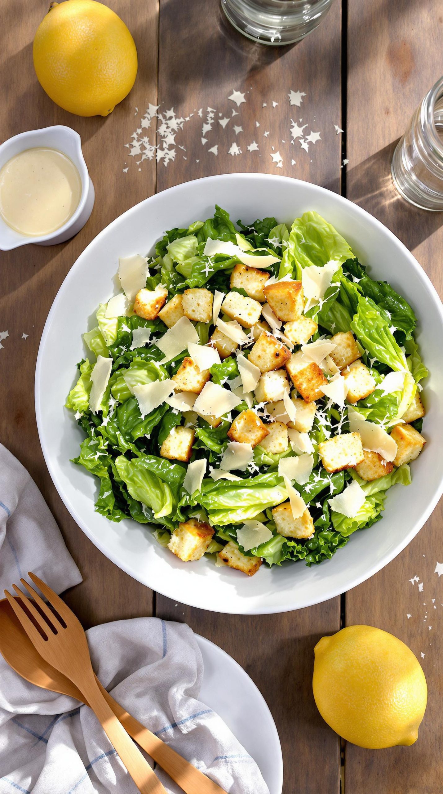 caesar salad with dressing
