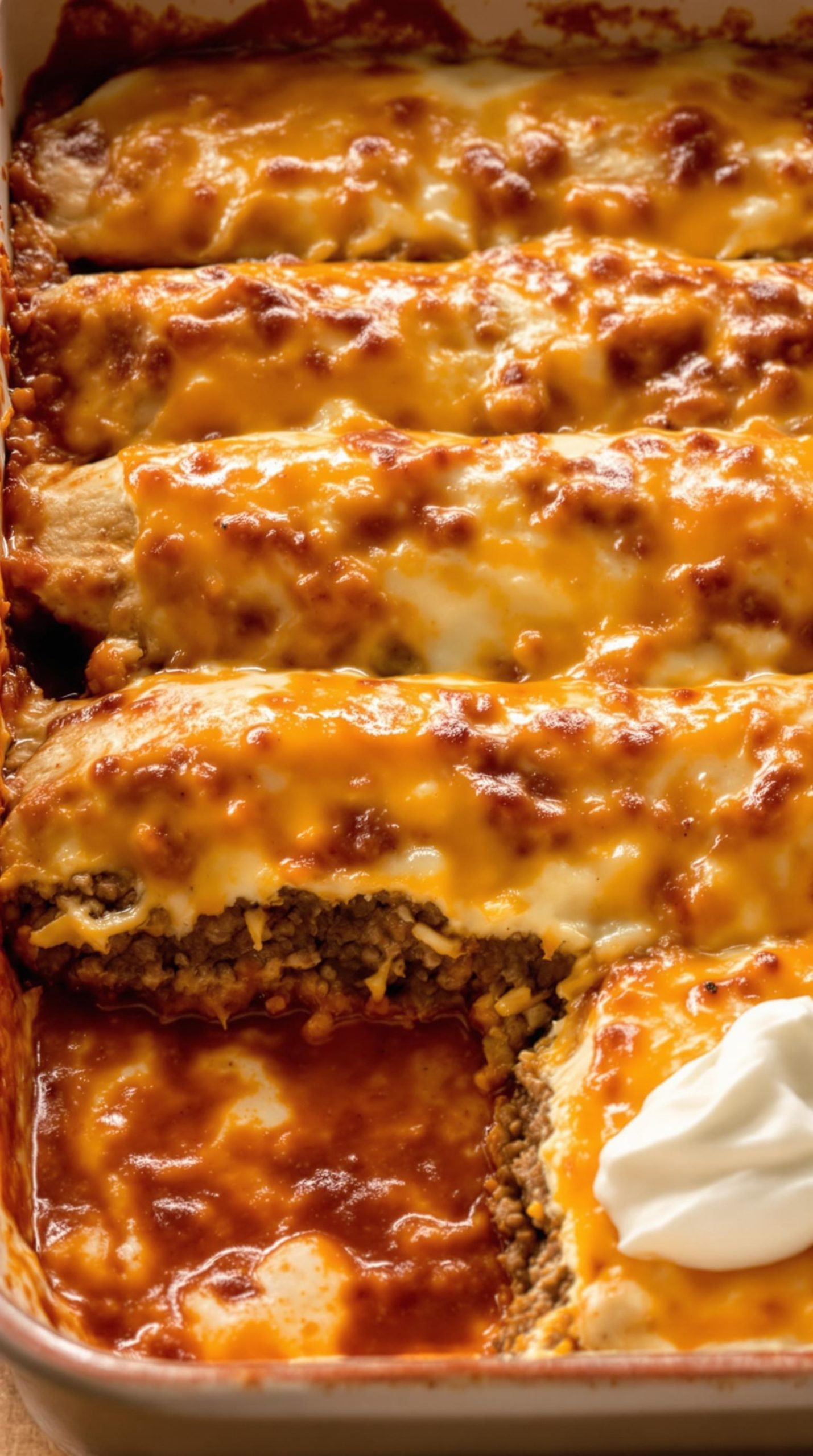 cheesy beef enchilada bake