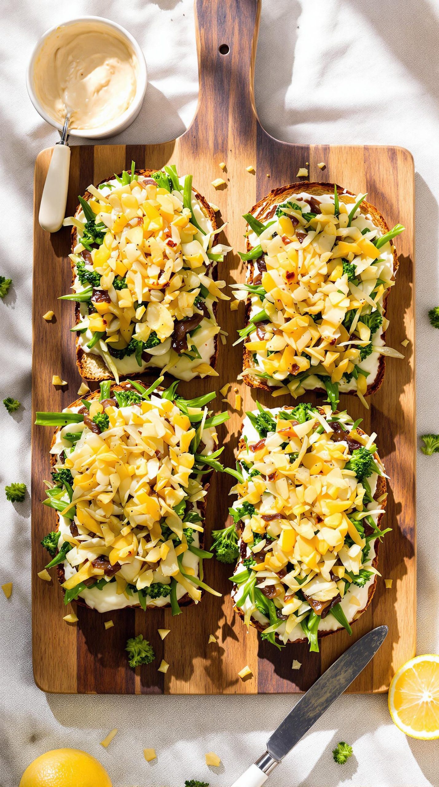 cheesy broccolini cheddar melts