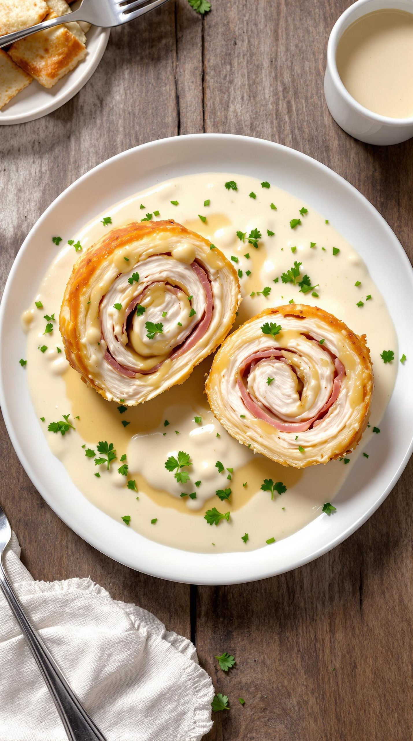 chicken ham cheese breaded