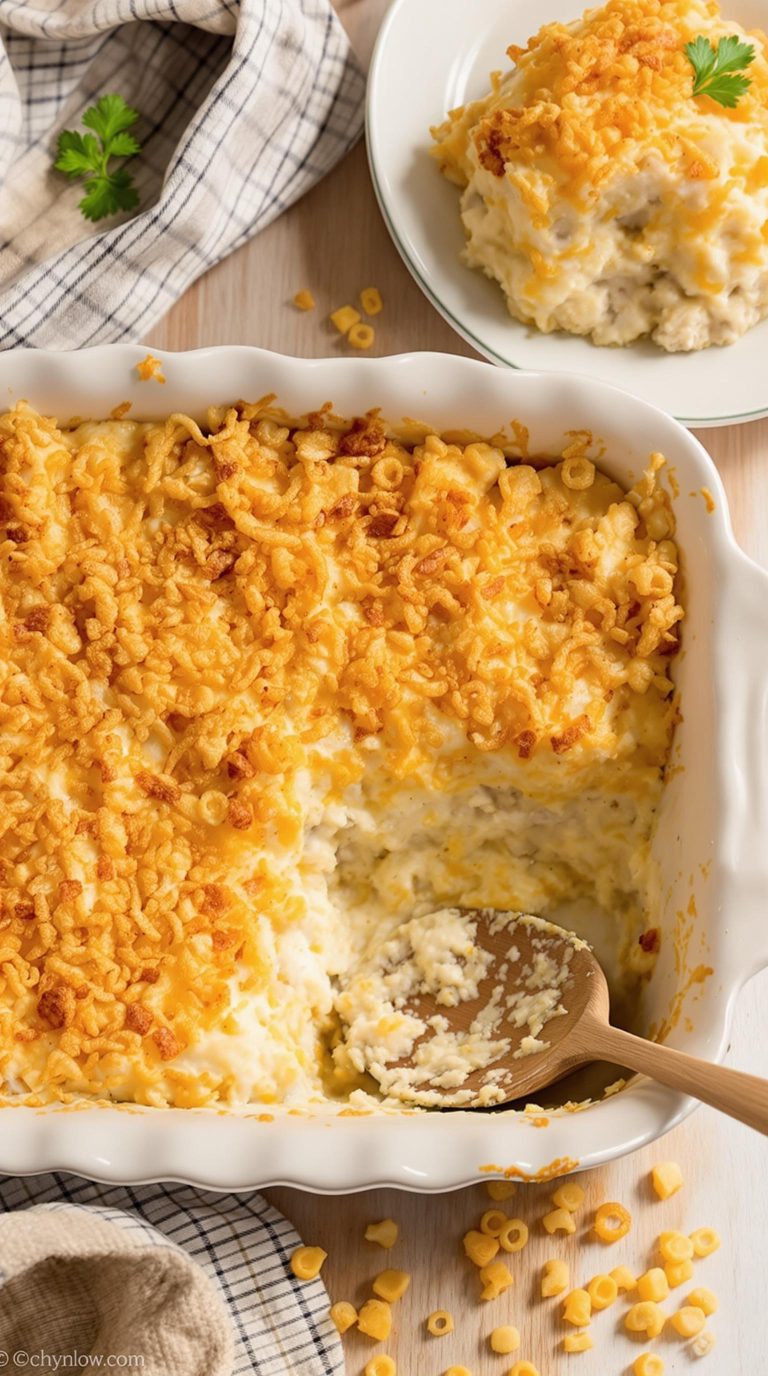 comforting chicken pasta bake