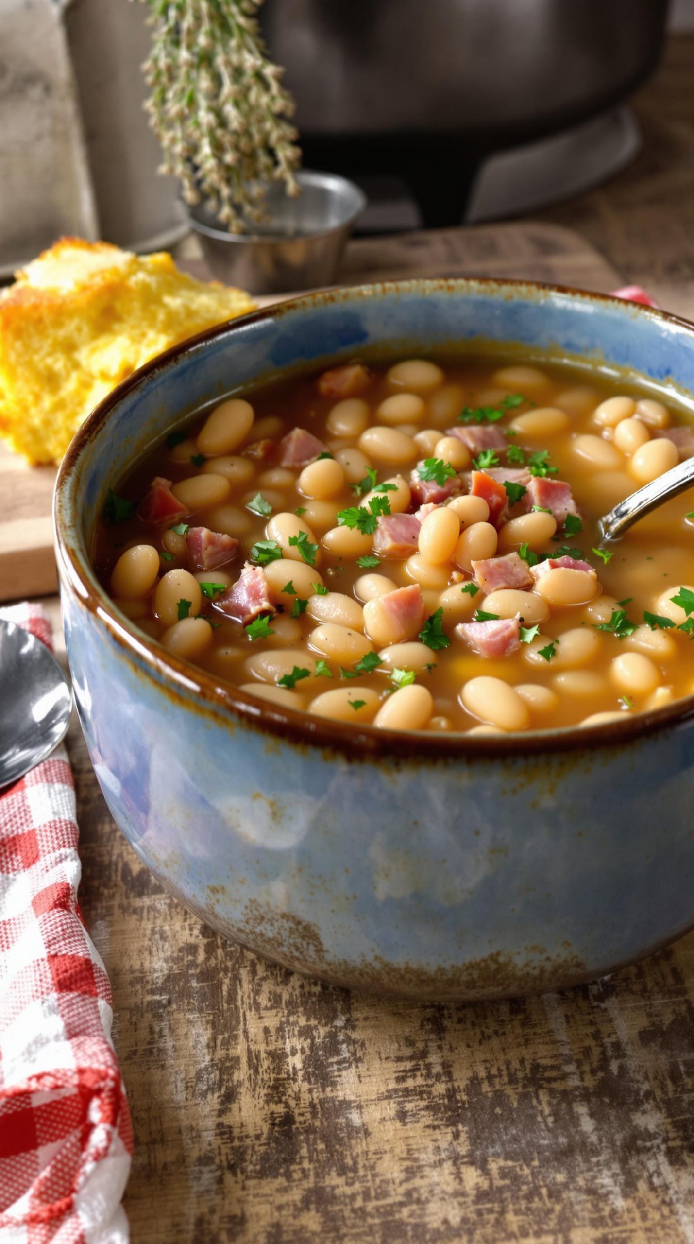 comforting ham and beans