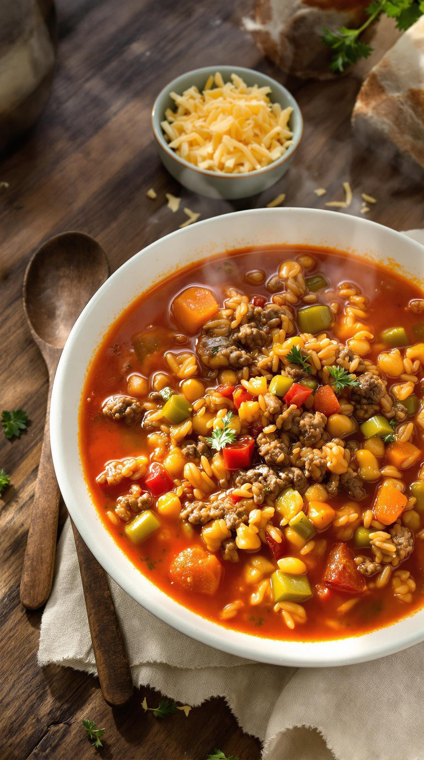 comforting stuffed pepper soup