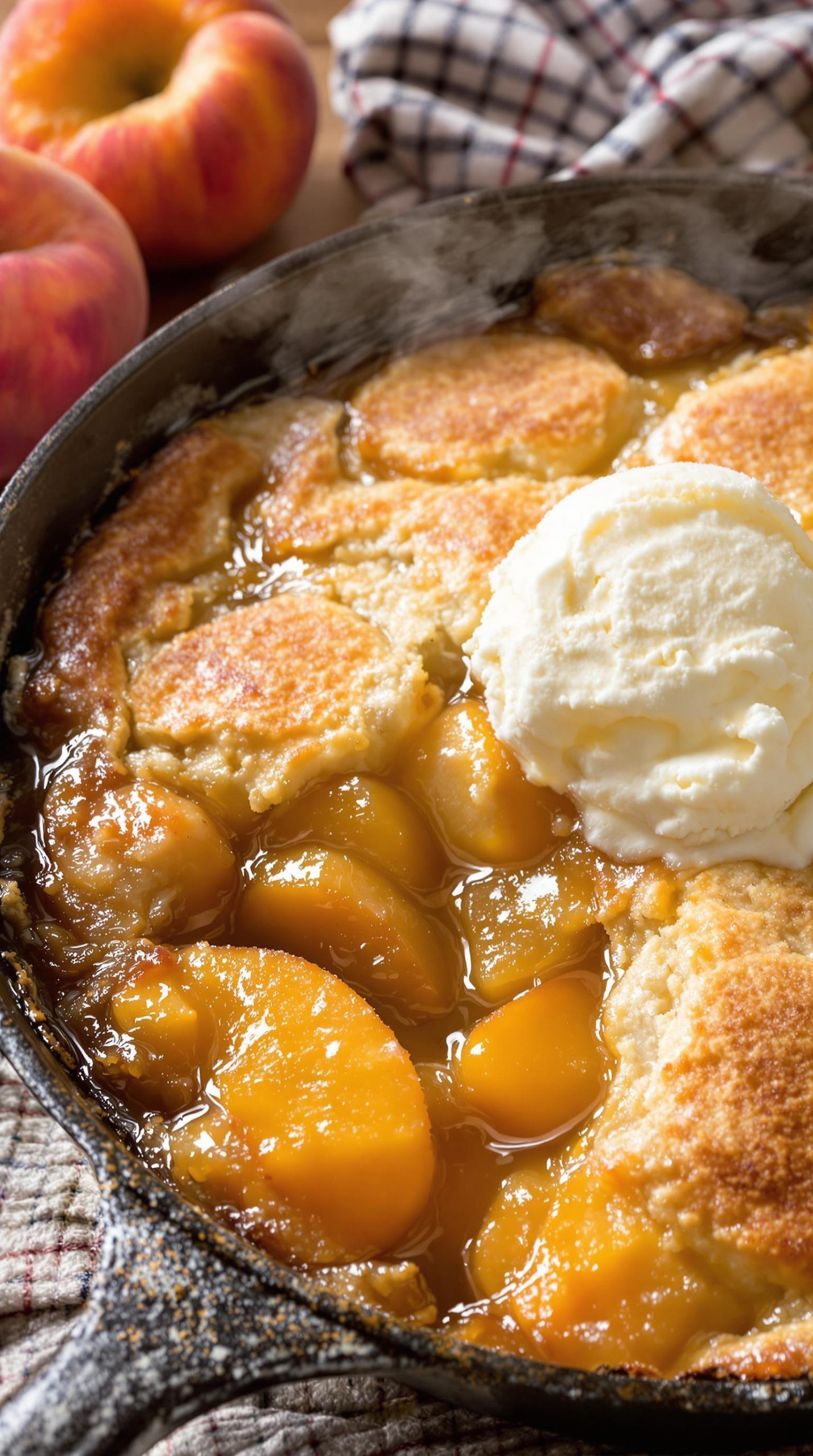 cozy southern peach cobbler