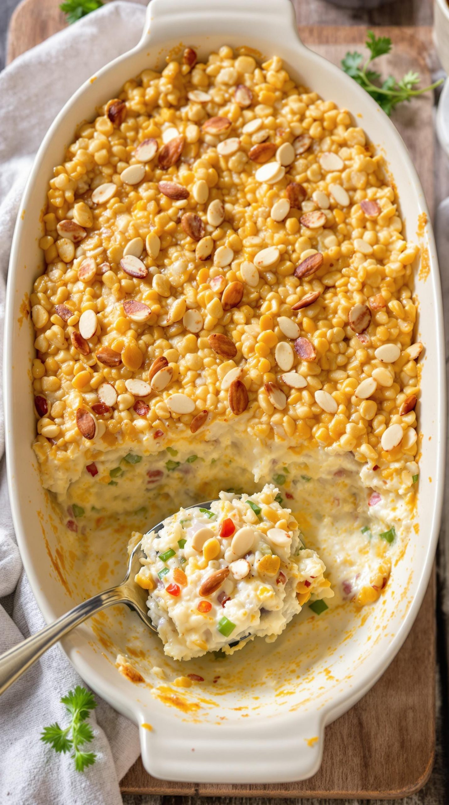 creamy almond crunch chicken casserole