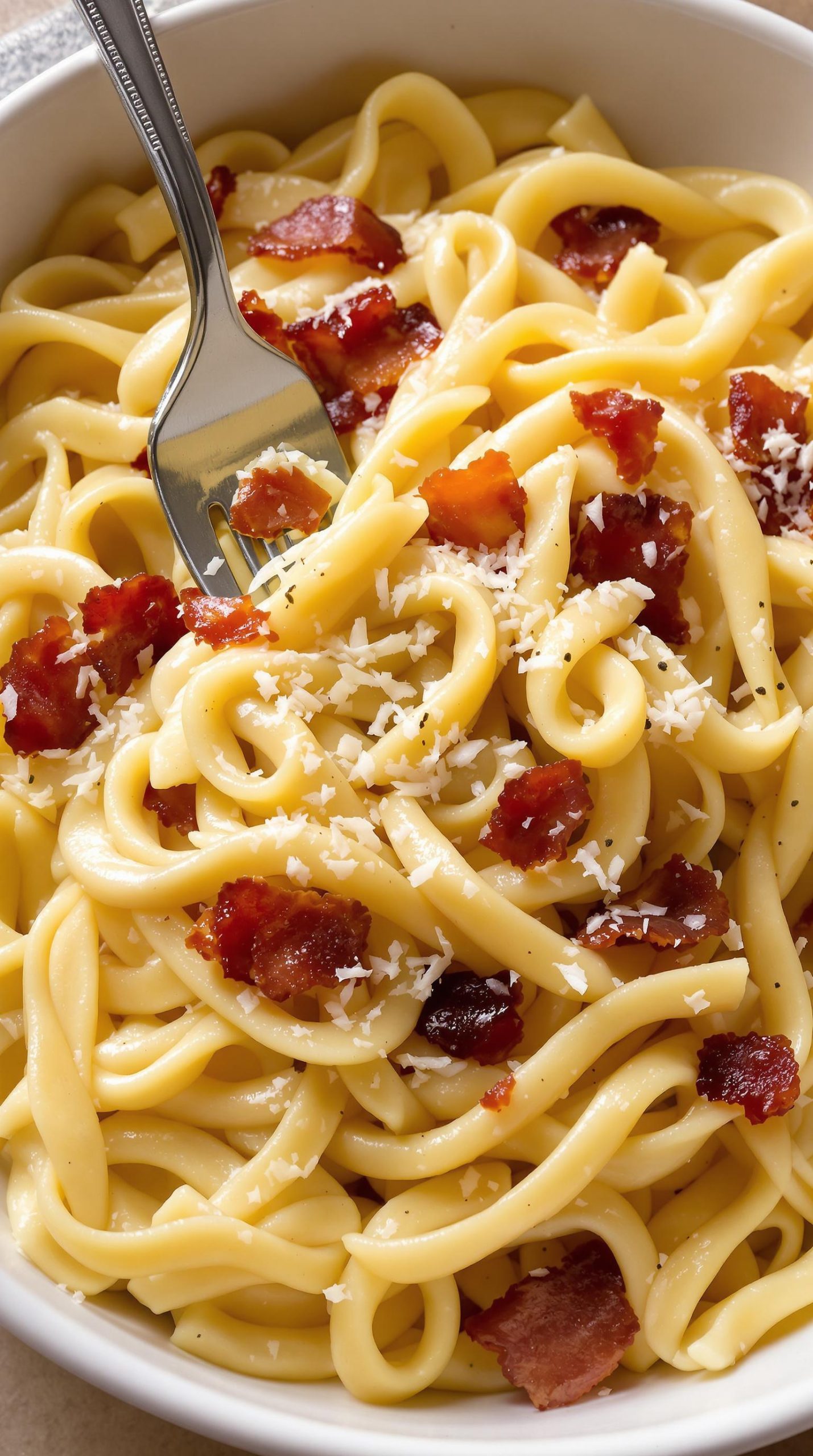 creamy bacon infused pasta dish