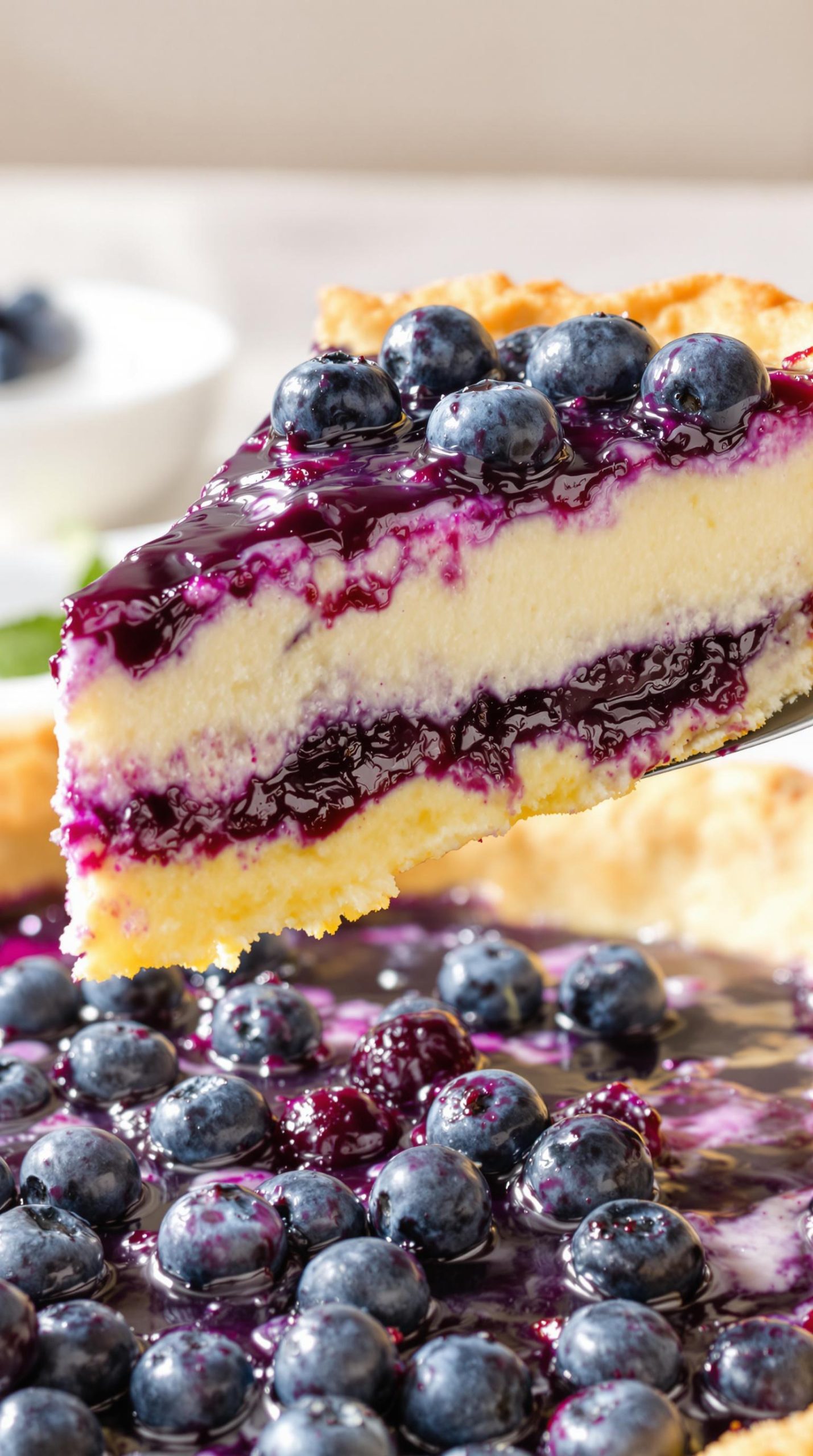 creamy custard blueberry pie