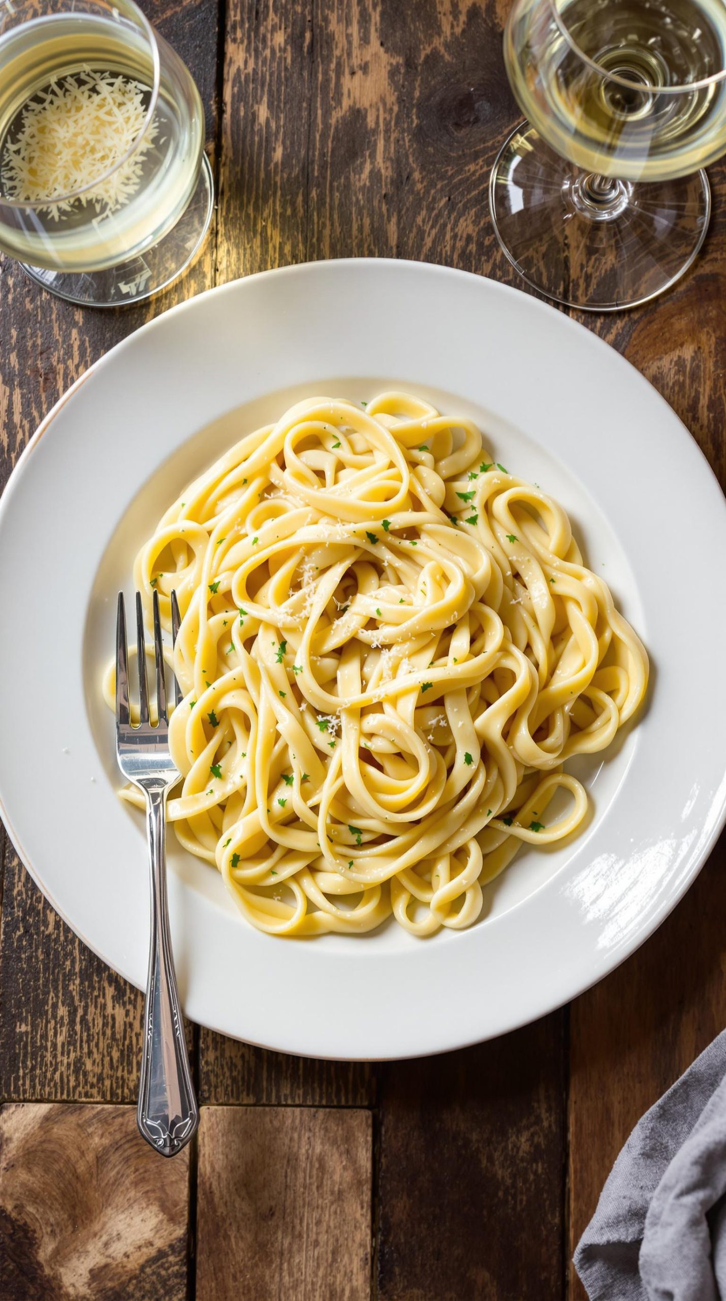 creamy fettuccine pasta dish