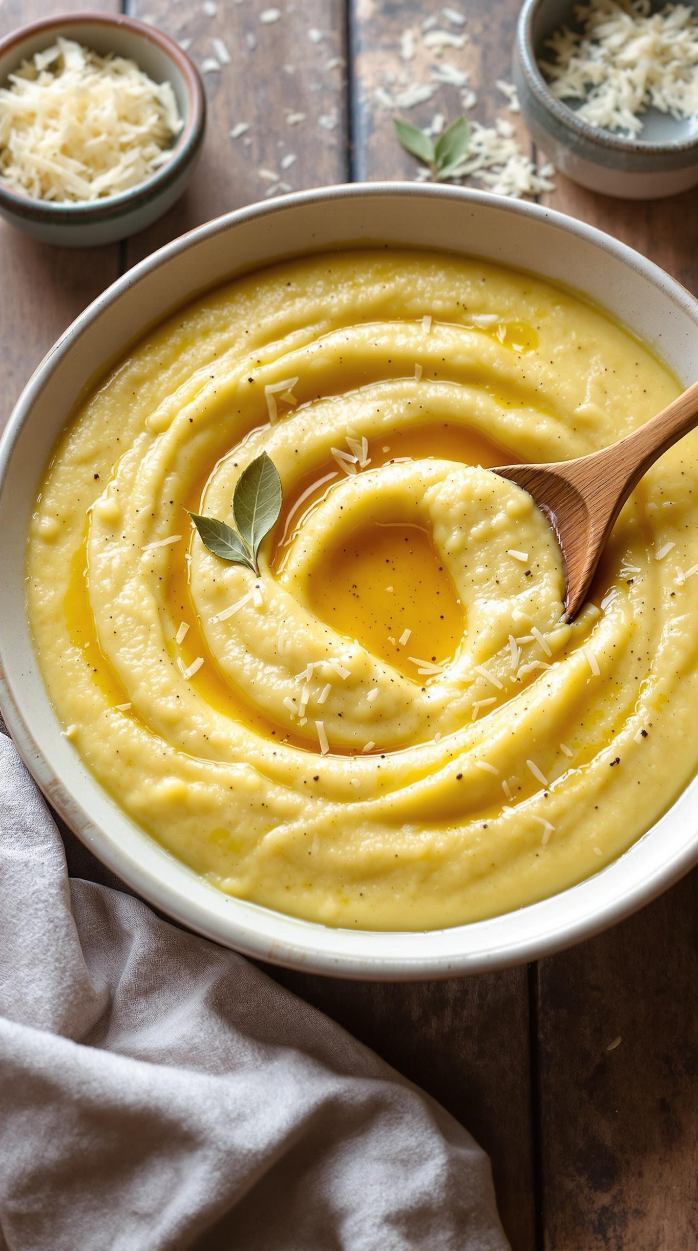 creamy garlic polenta dish