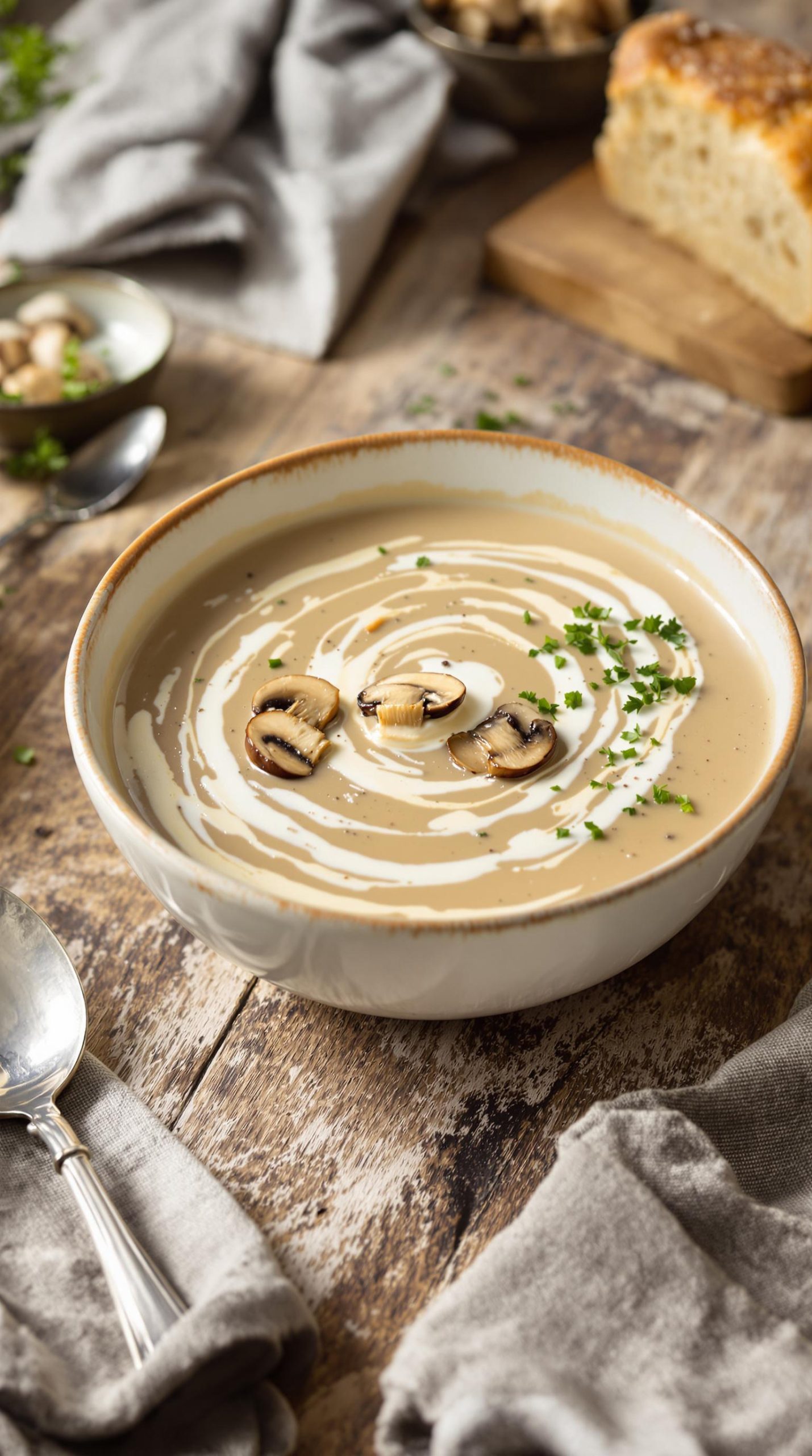 creamy mushroom soup creation