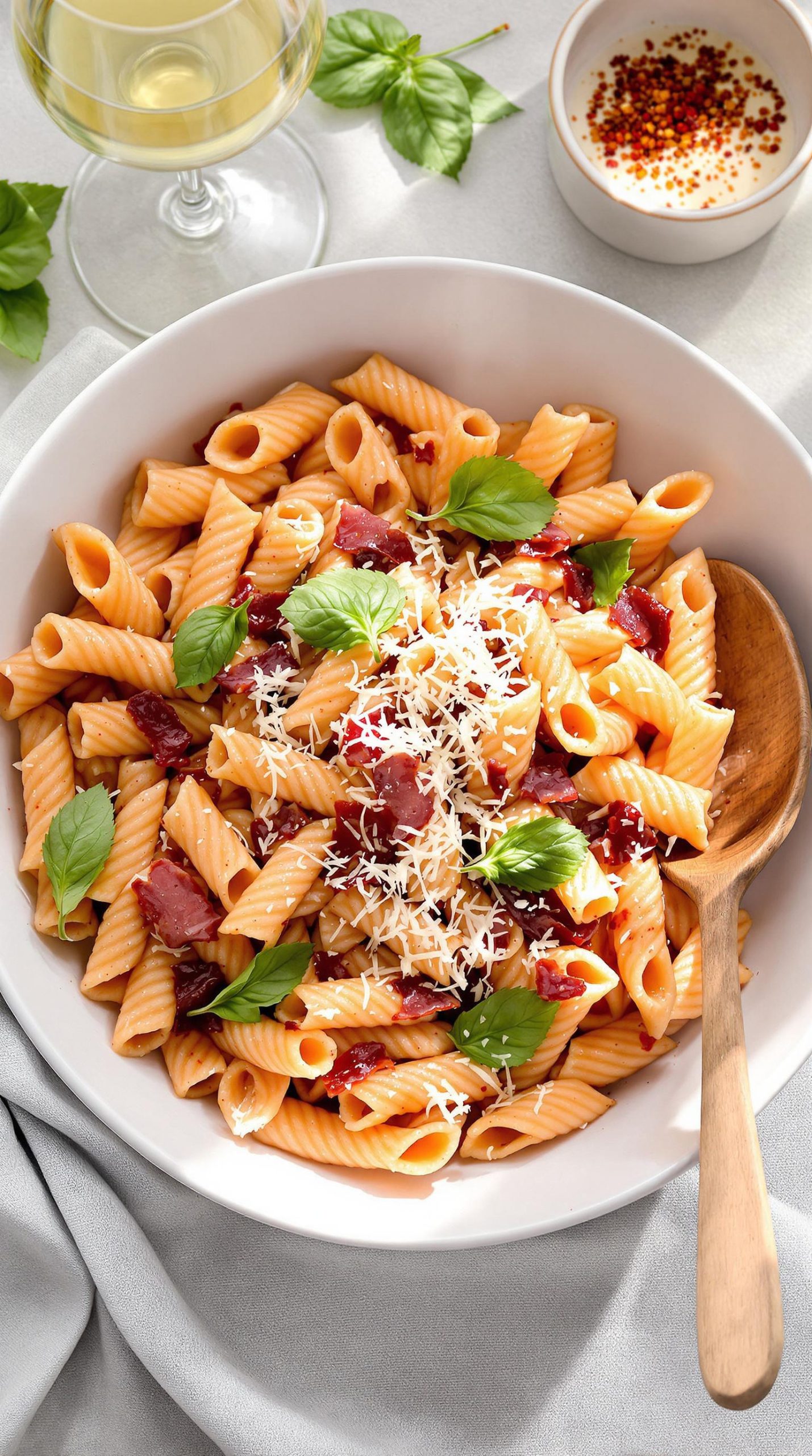 creamy prosciutto vodka pasta