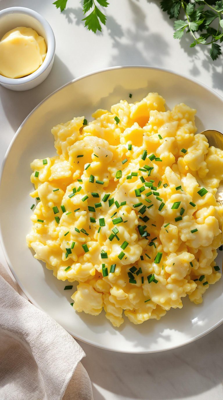 creamy scrambled eggs prepared