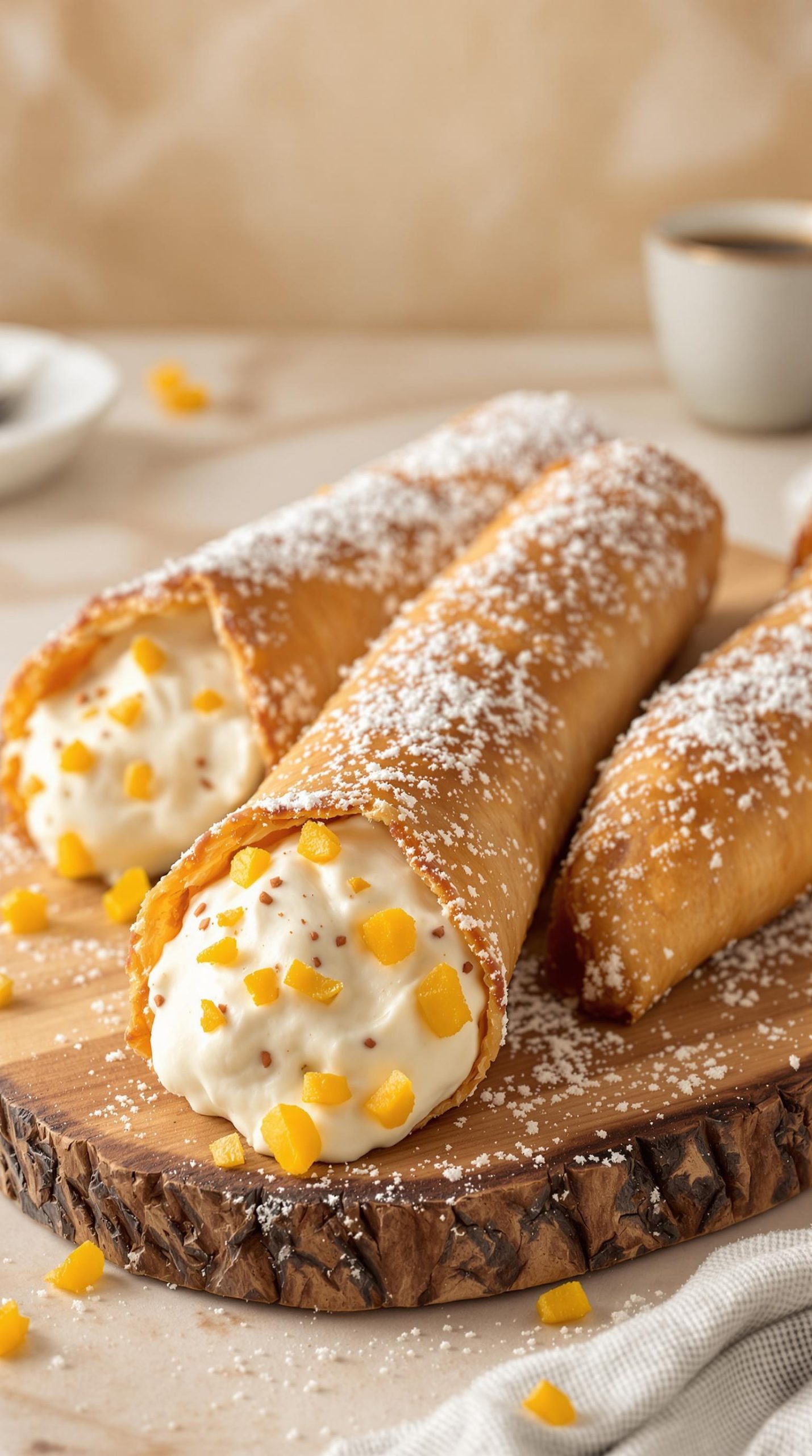 crispy cannoli with creamy filling