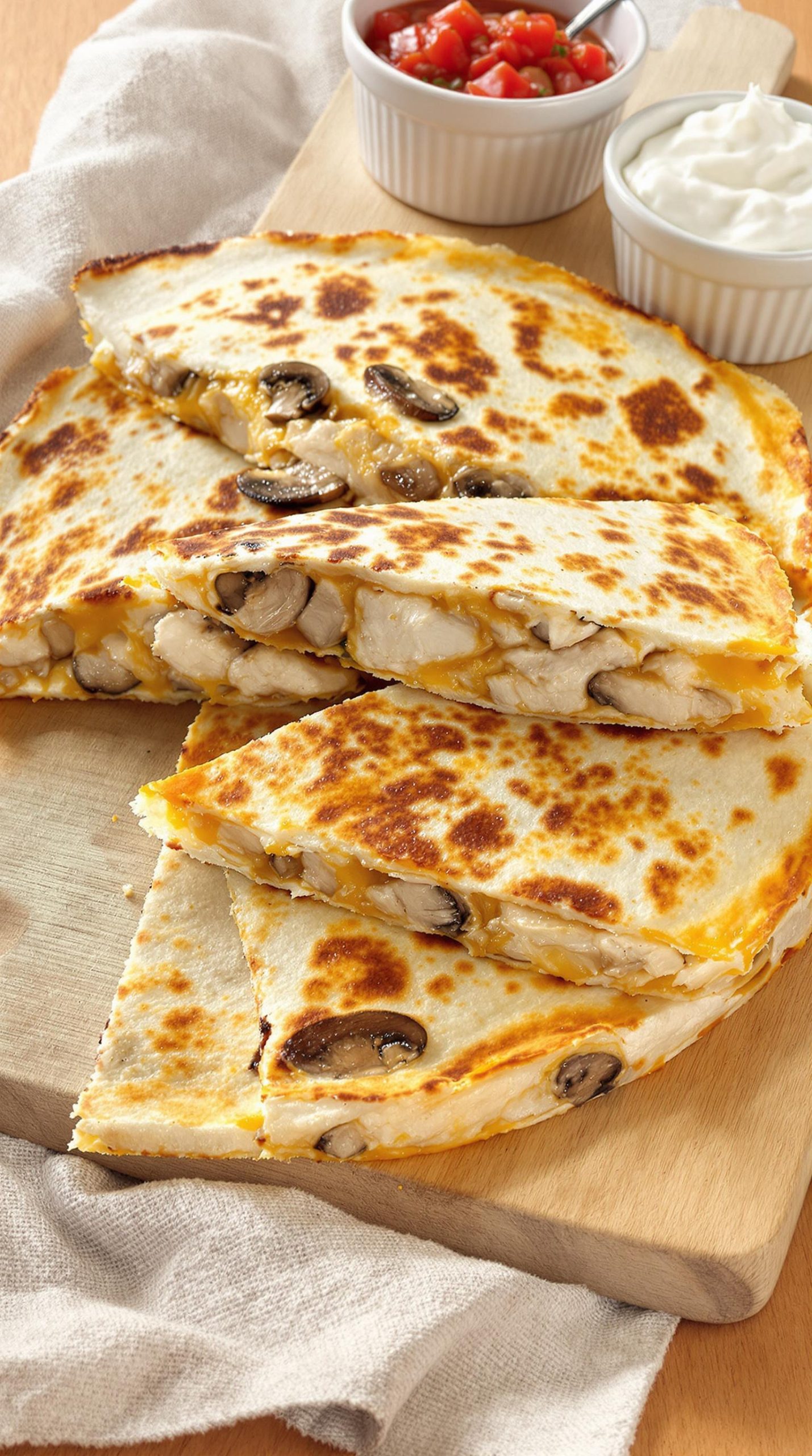 crispy cheesy chicken quesadillas