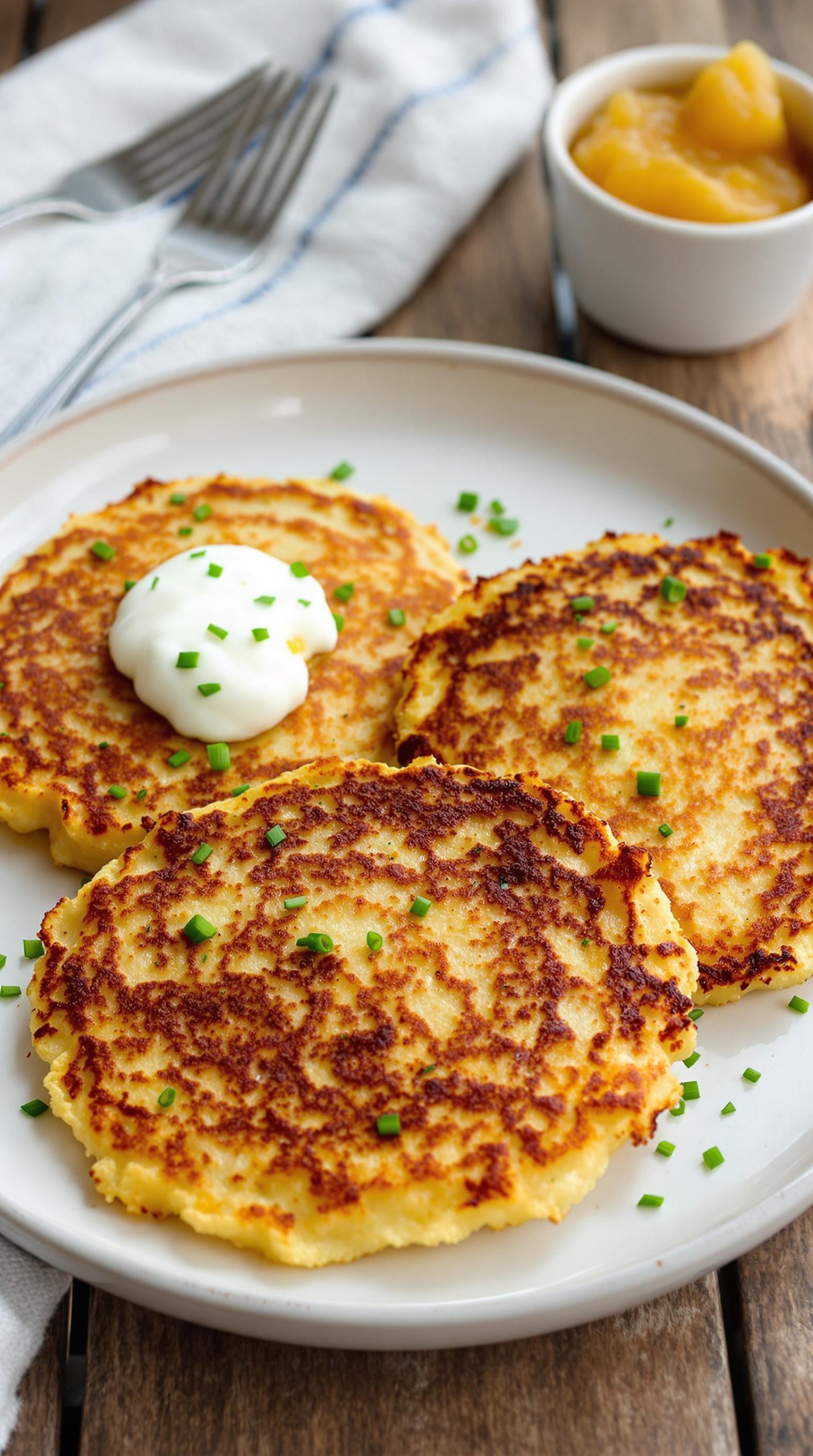 crispy garlic potato pancakes
