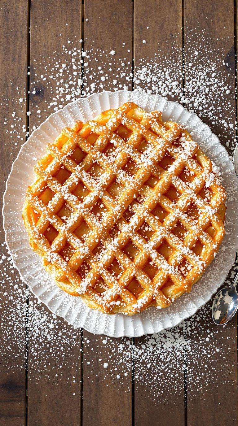 crispy powdered sugar funnel cake