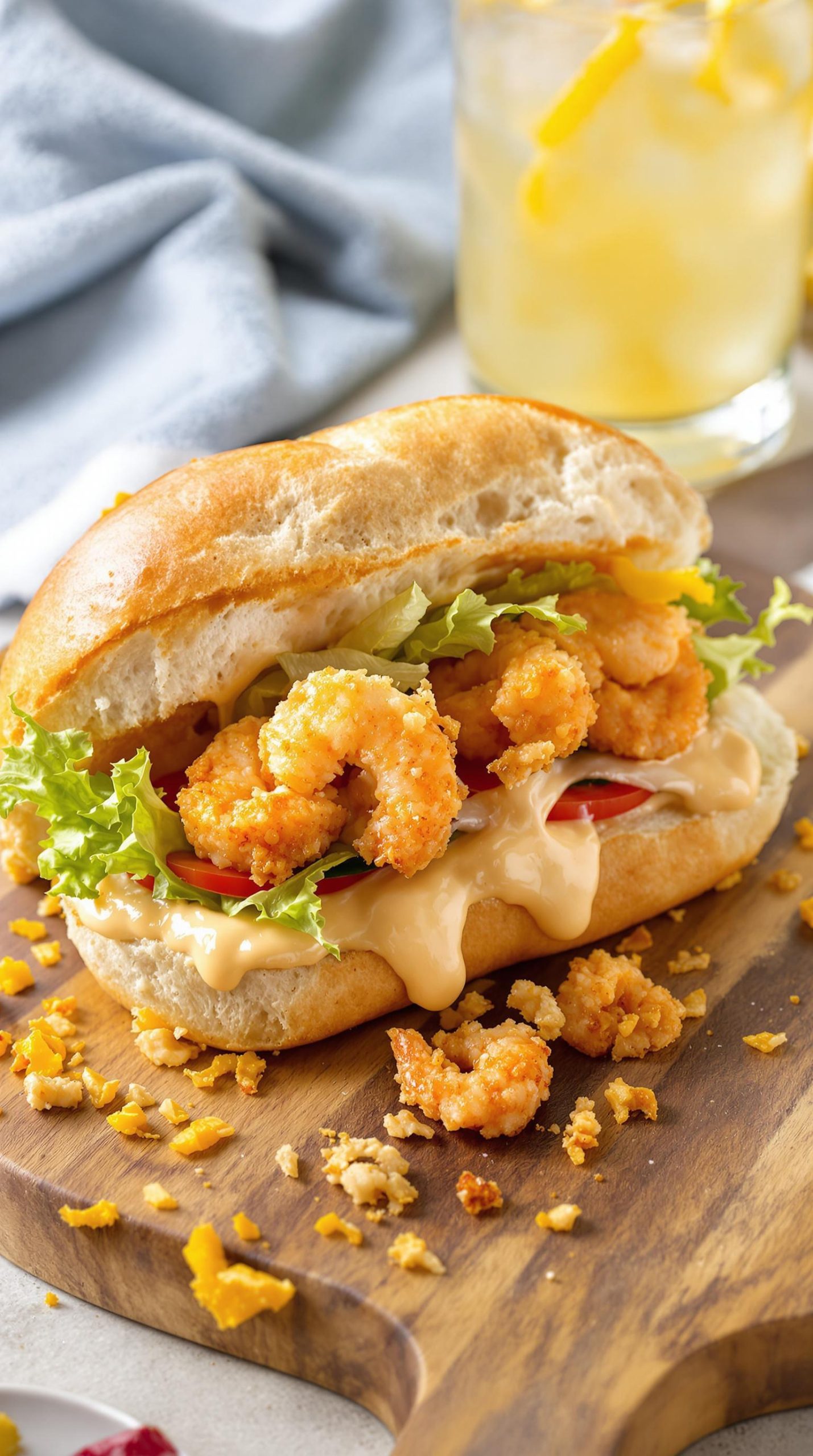 crispy shrimp sandwich delight
