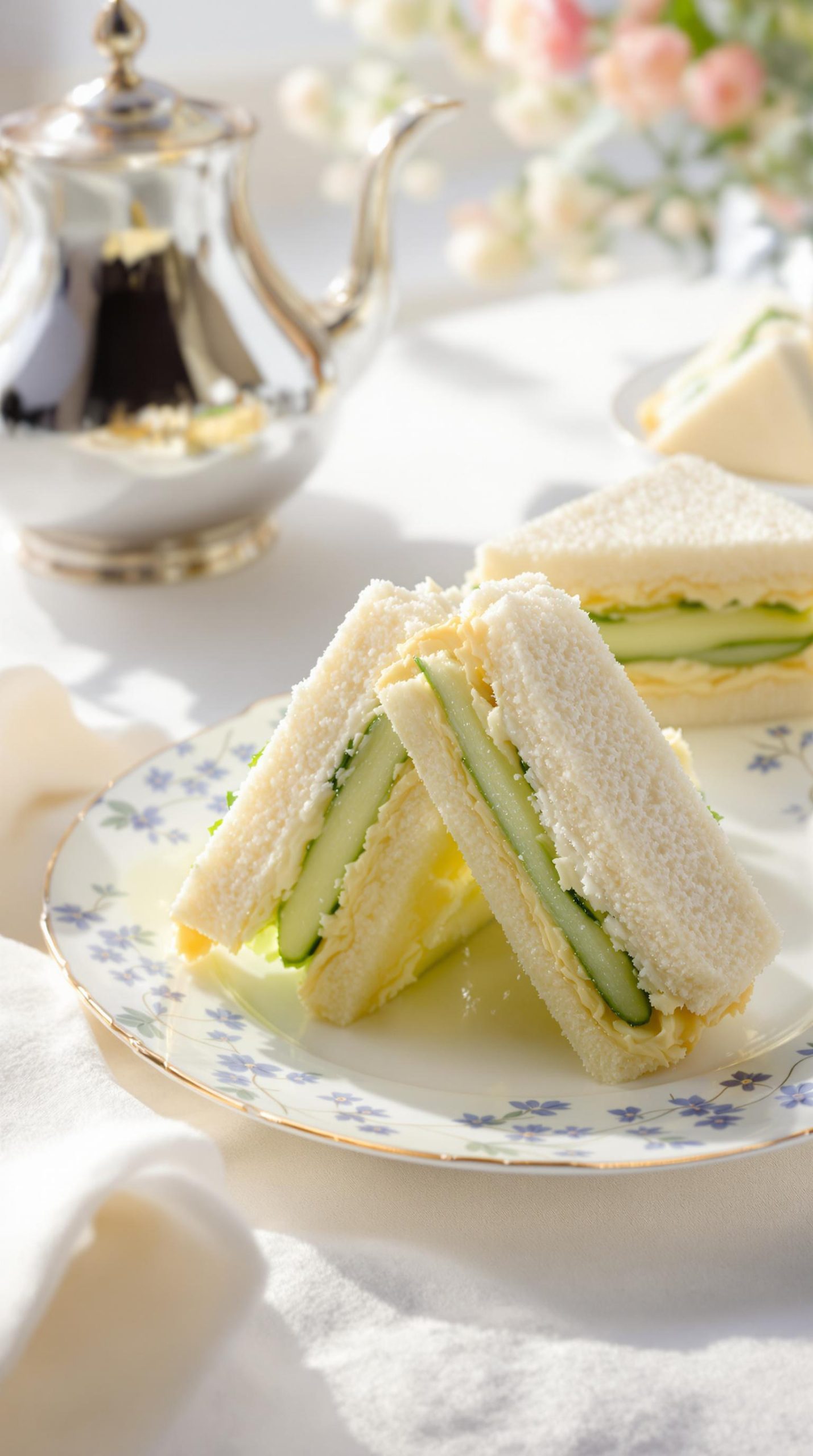 delicate cucumber tea sandwiches
