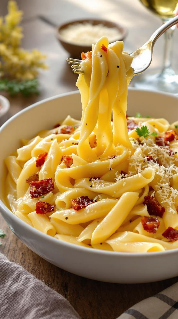 delicious creamy bacon pasta