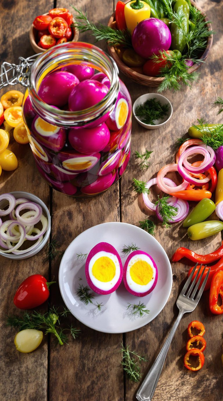 deliciously tangy pickled eggs