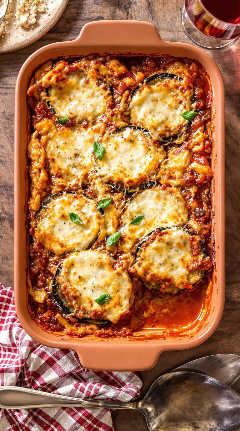 eggplant layered with cheese