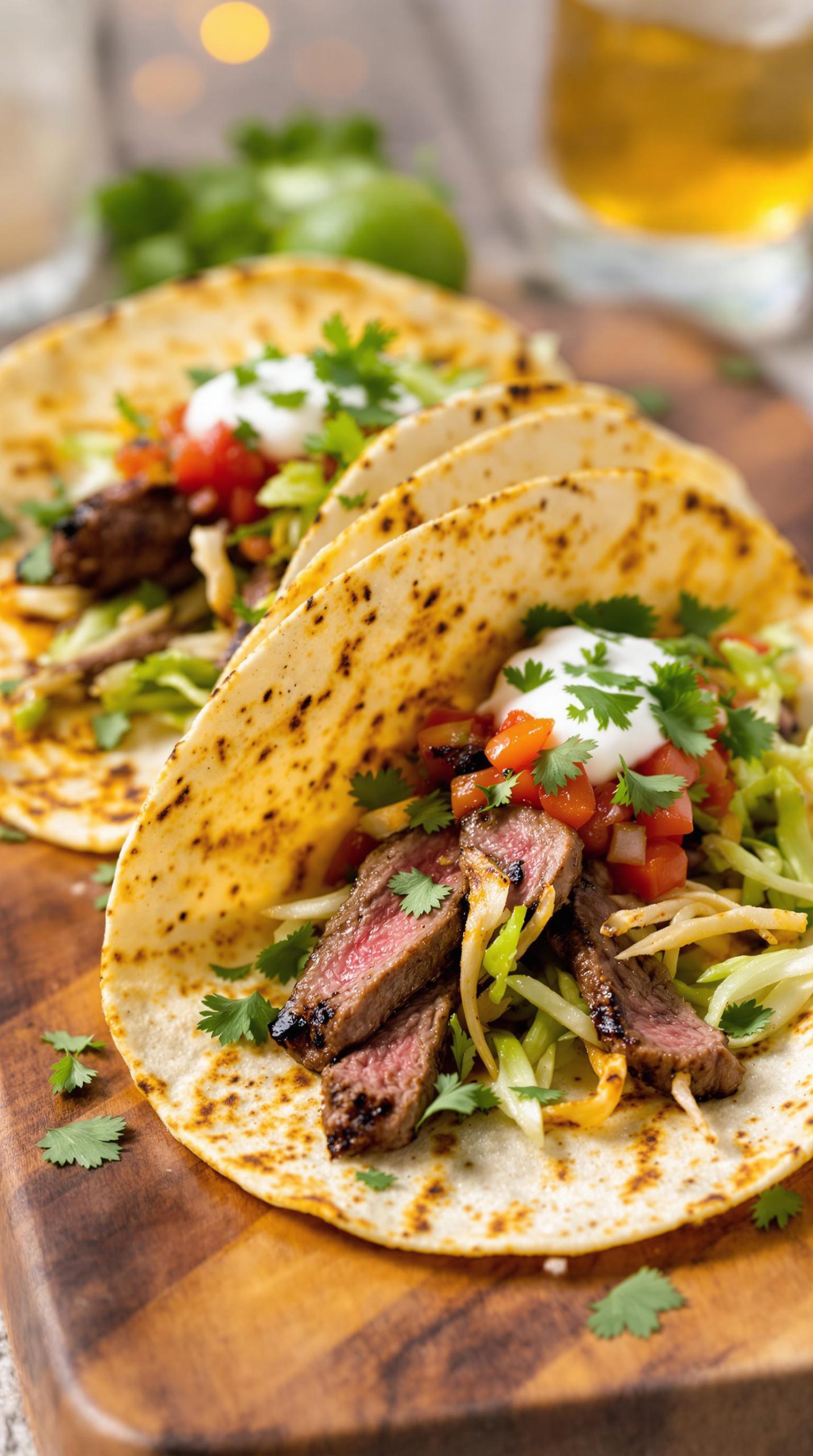 flavorful grilled flank tacos