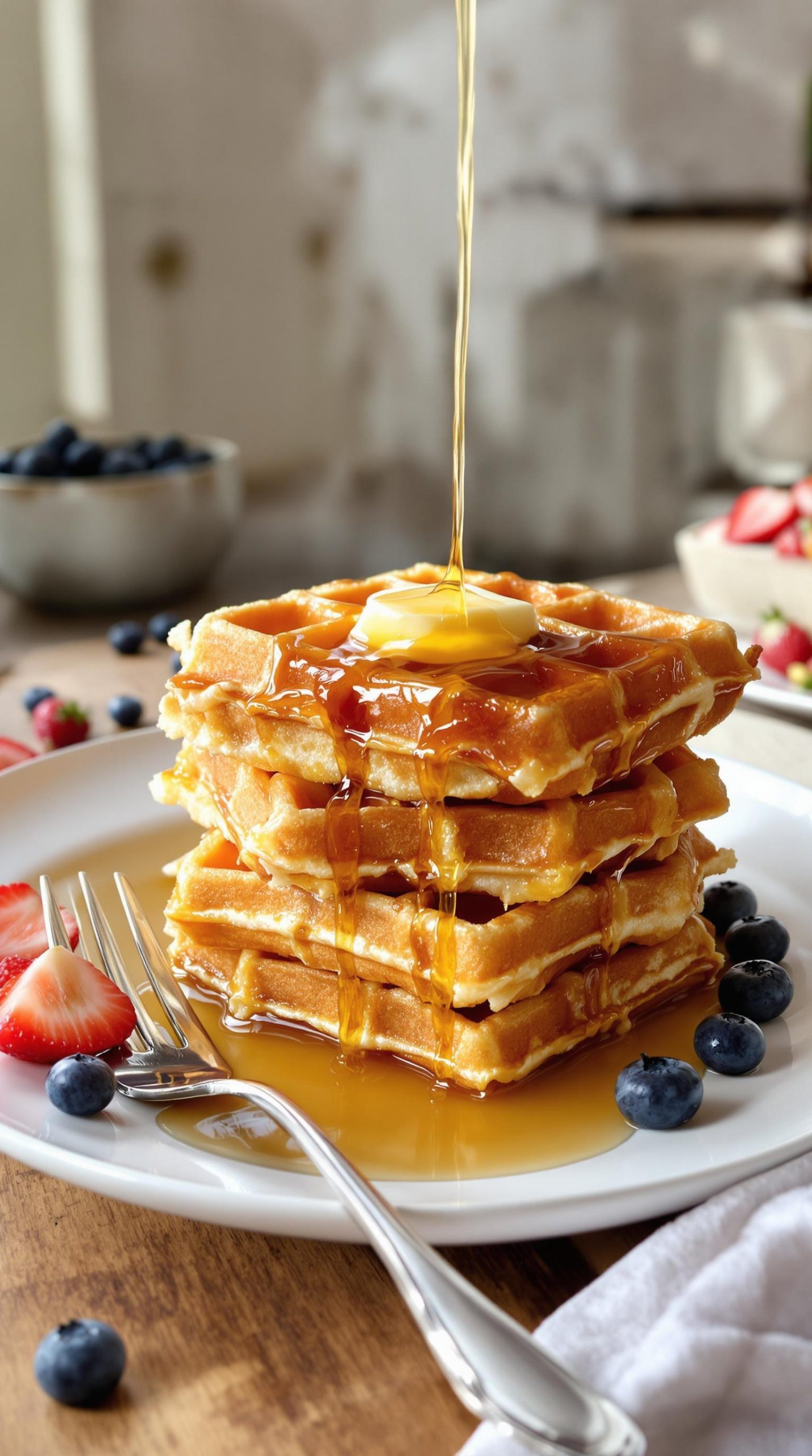 fluffy buttermilk waffle technique