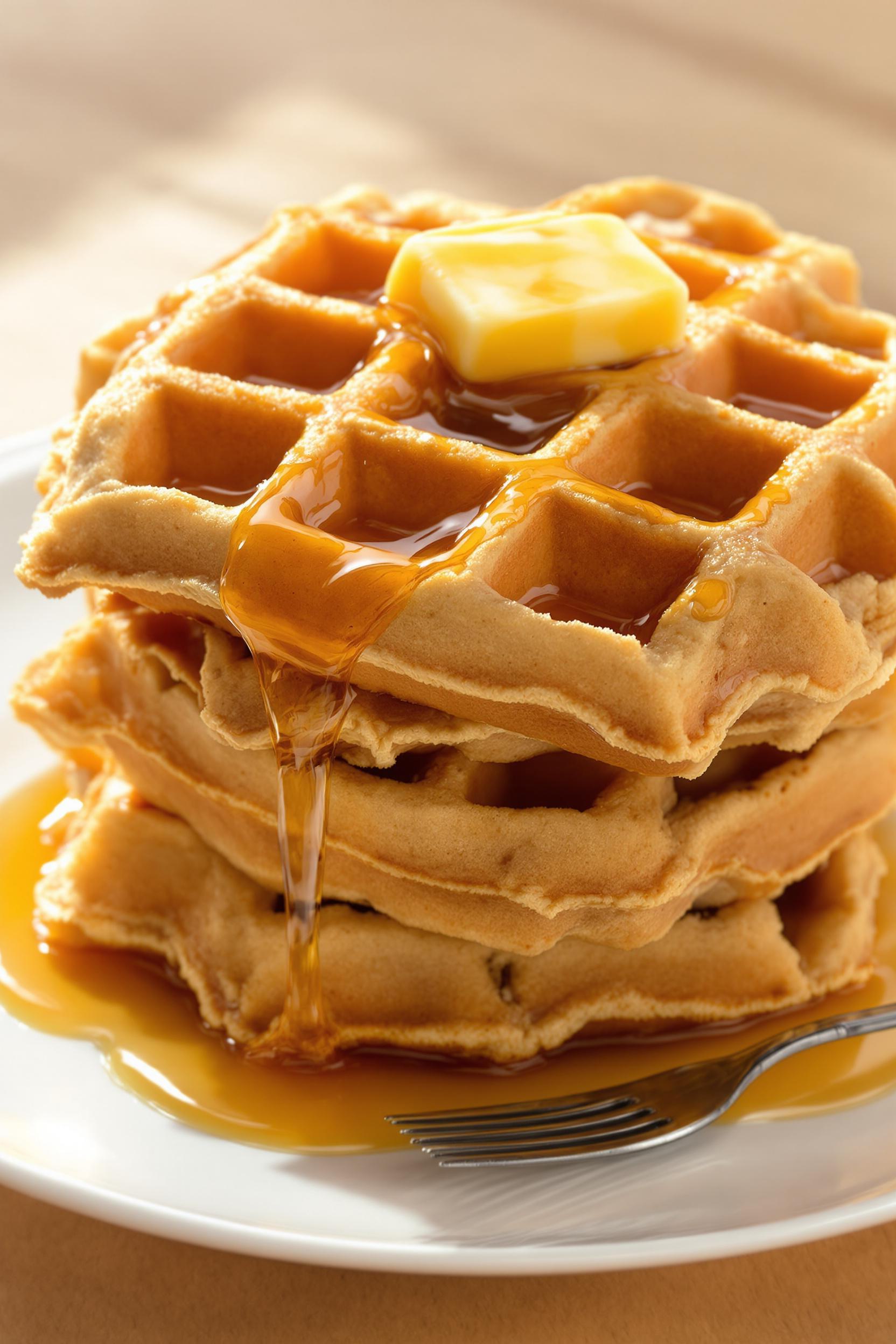 fluffy whole wheat waffles