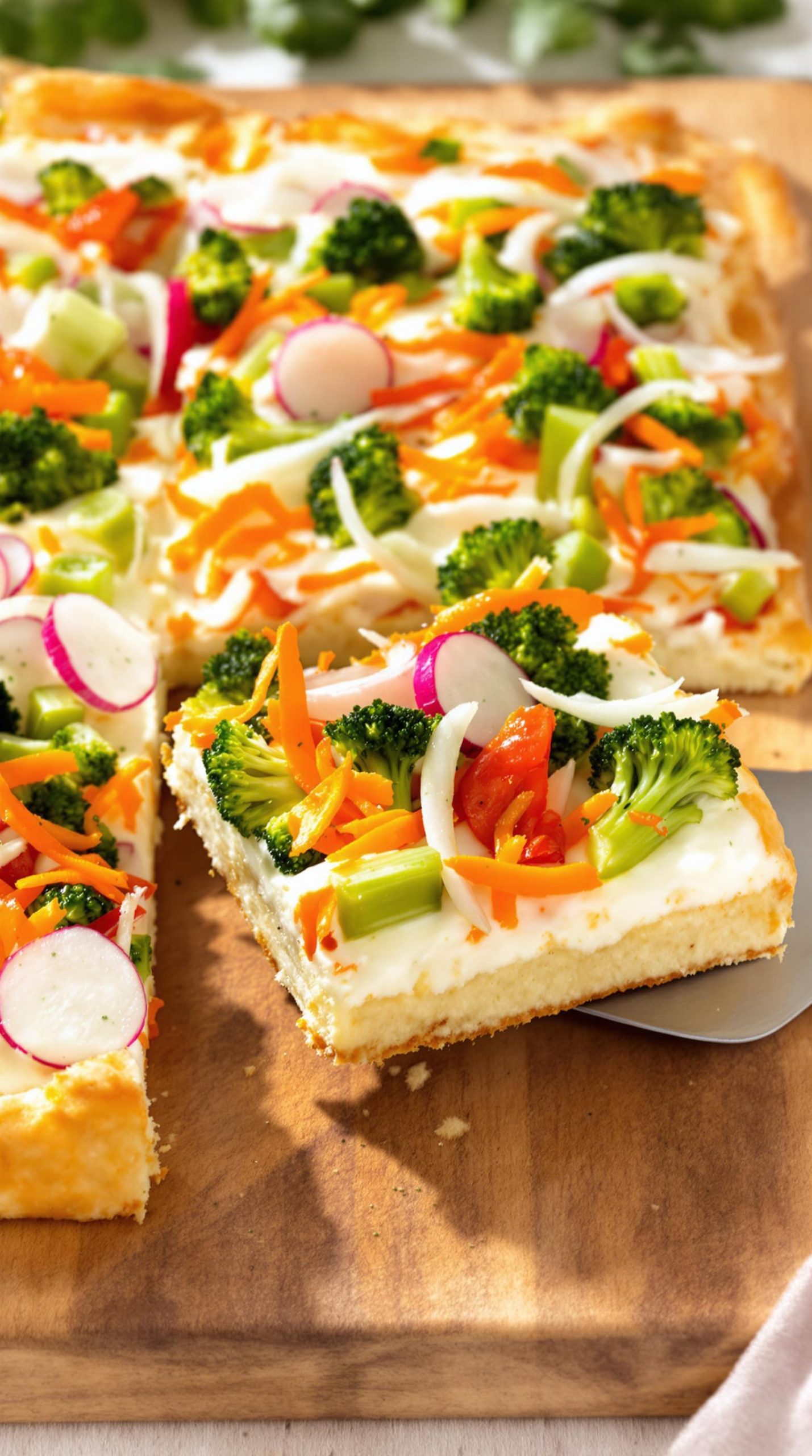 fresh garden vegetable pizza