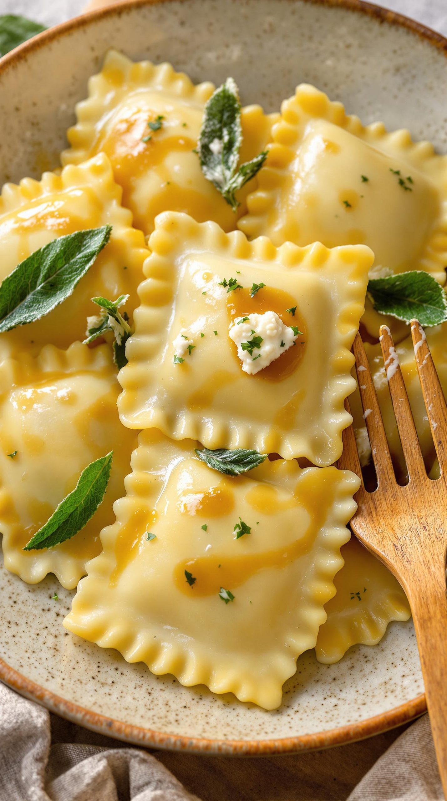 fresh ravioli with ricotta