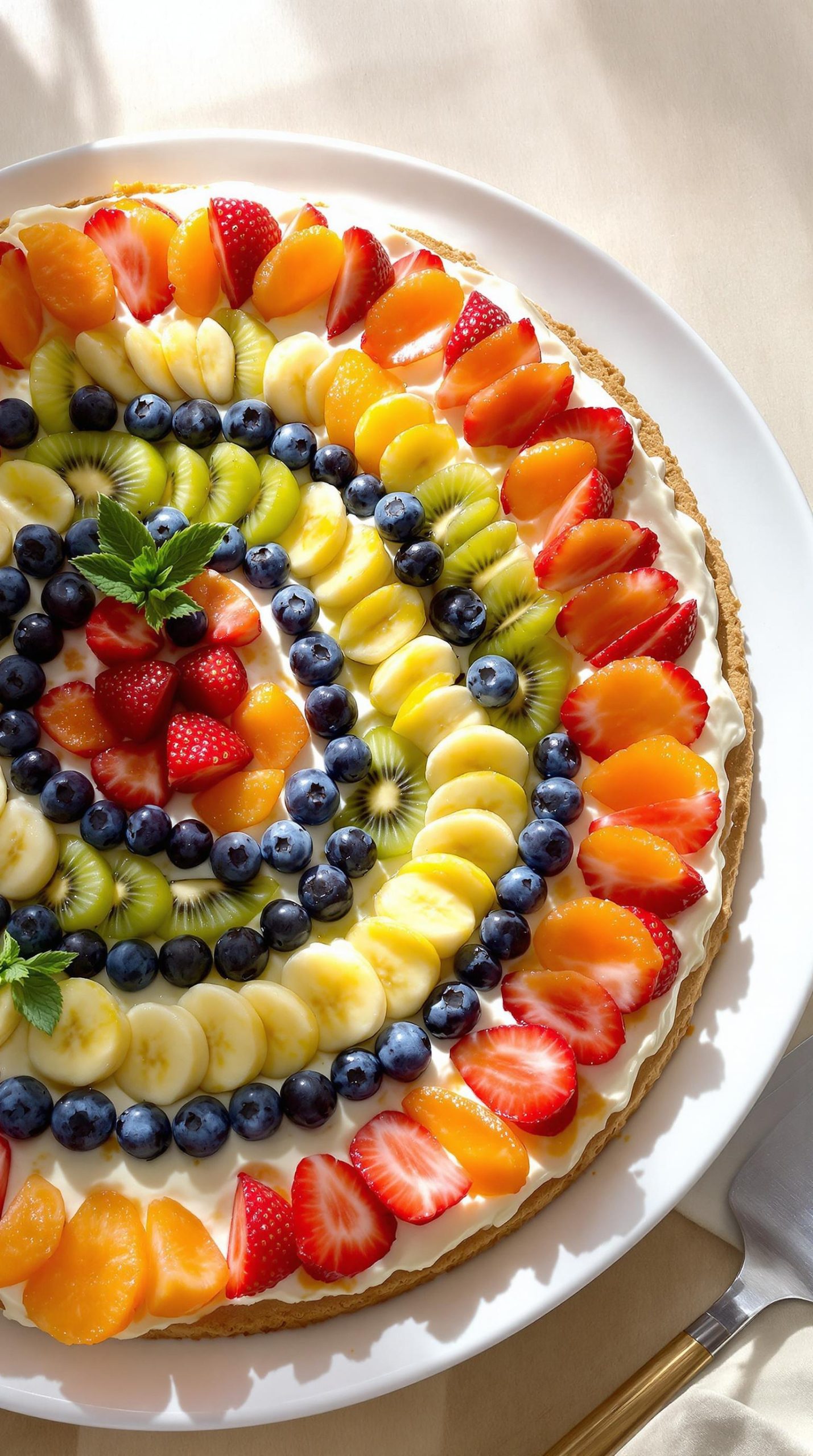 fruit pizza with cookie crust