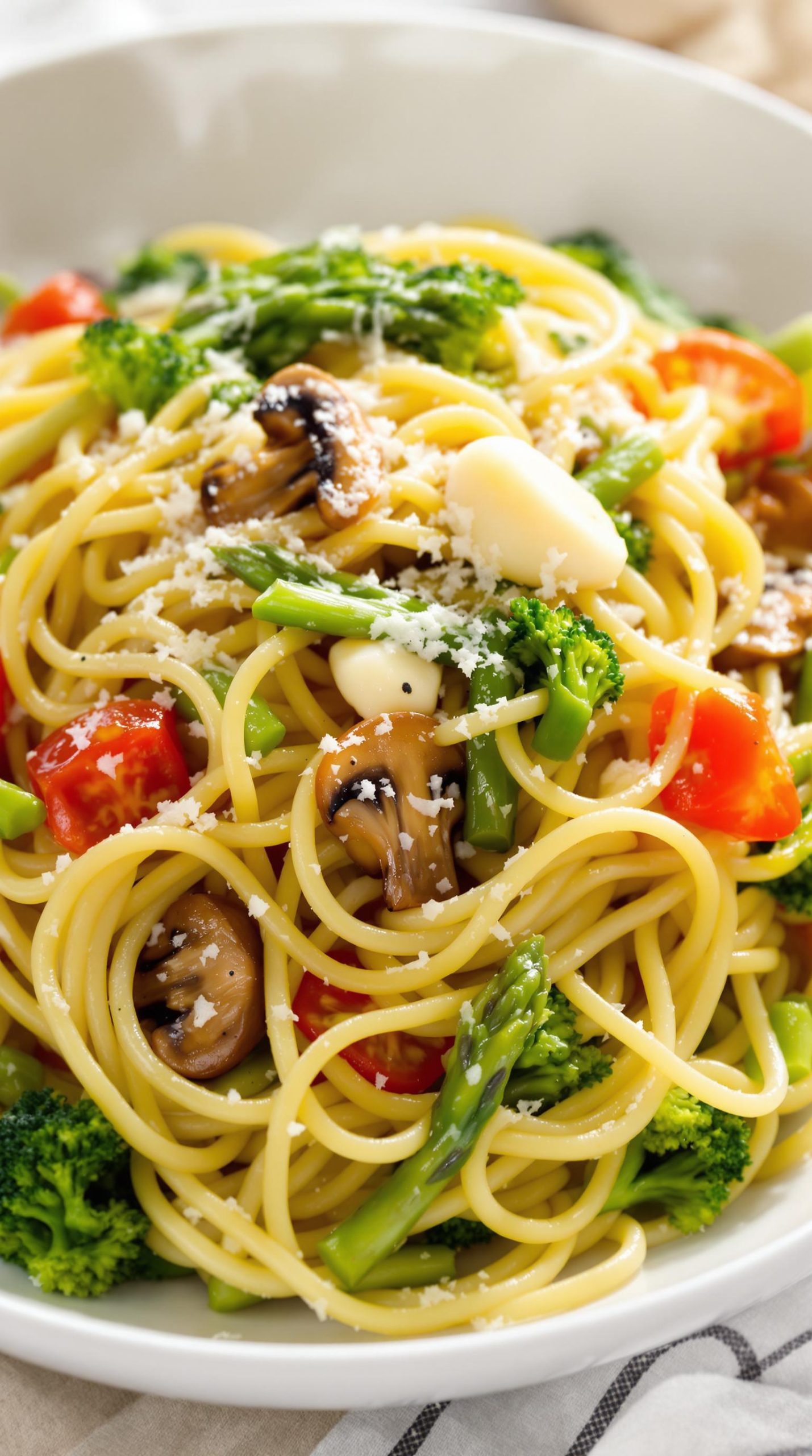 garlic infused noodle vegetable medley