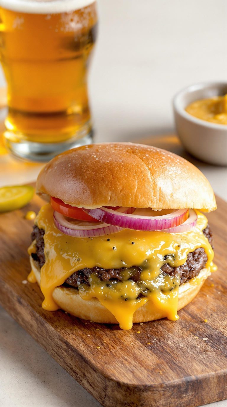gourmet sharp cheddar burger