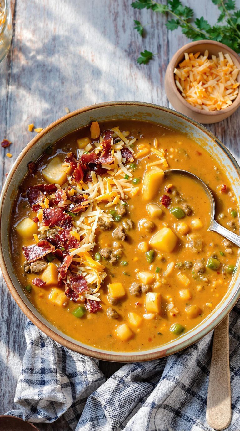 hearty cheeseburger soup recipe