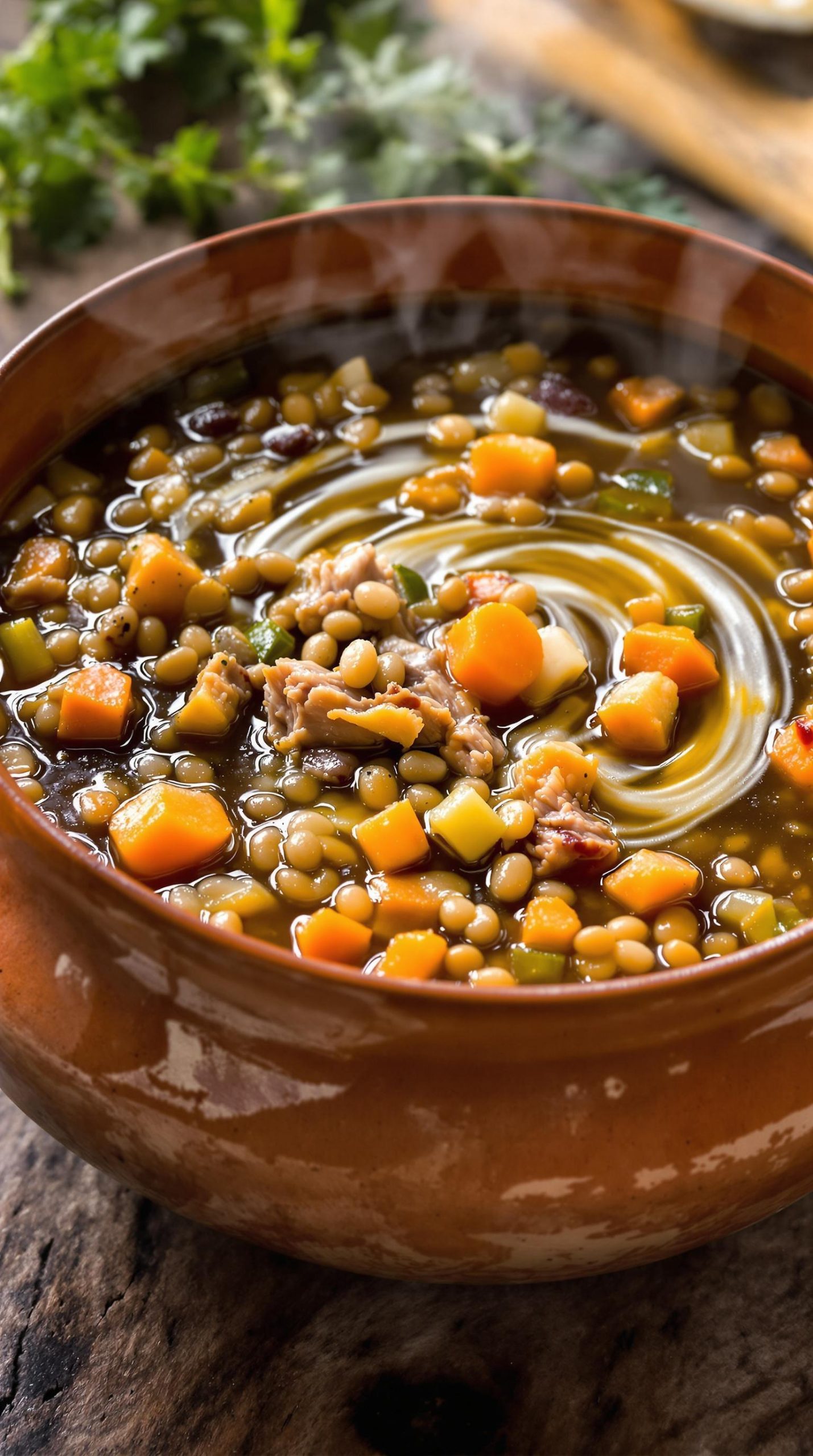 hearty ham hock lentil soup