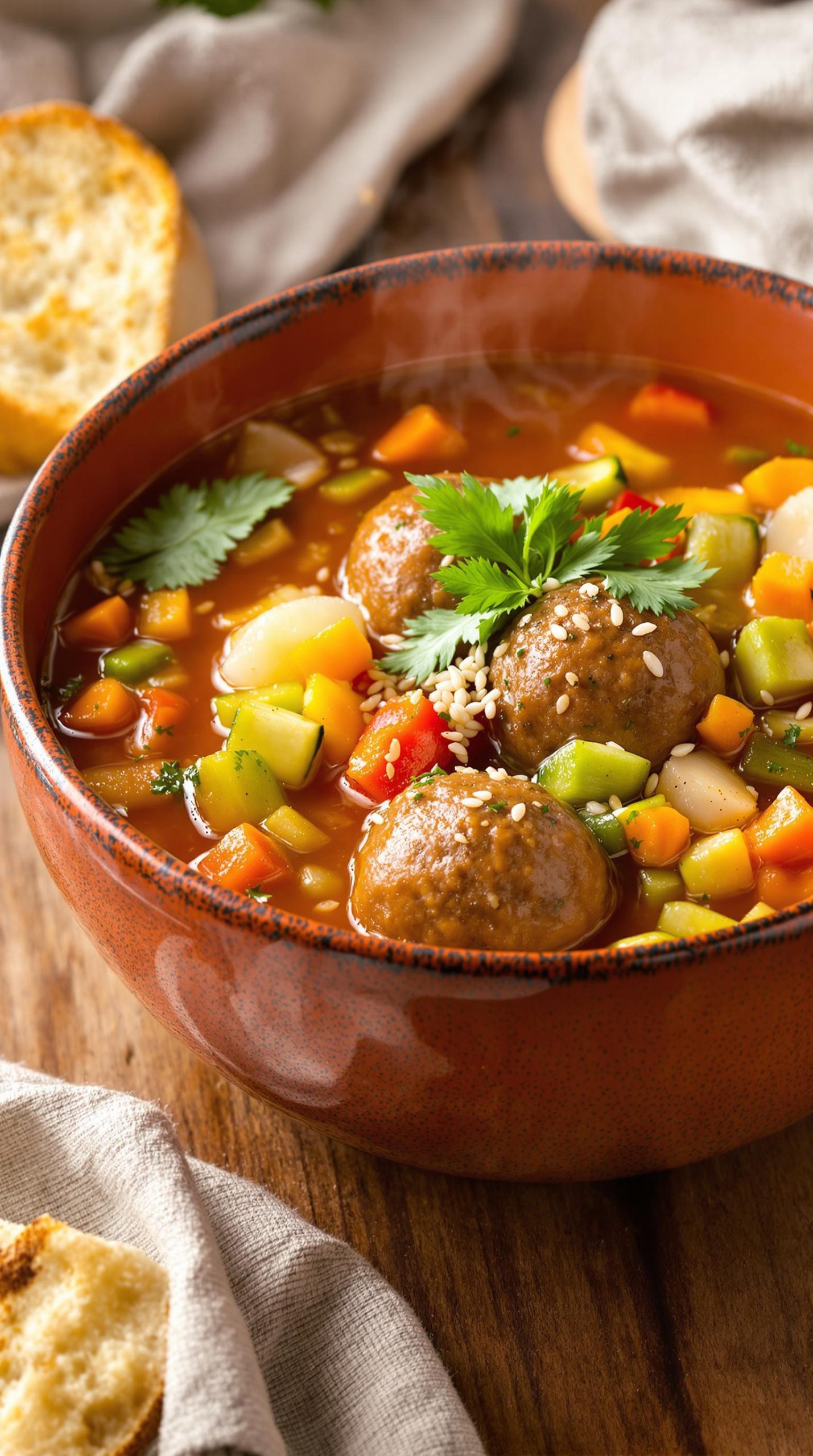 hearty mexican albondigas soup
