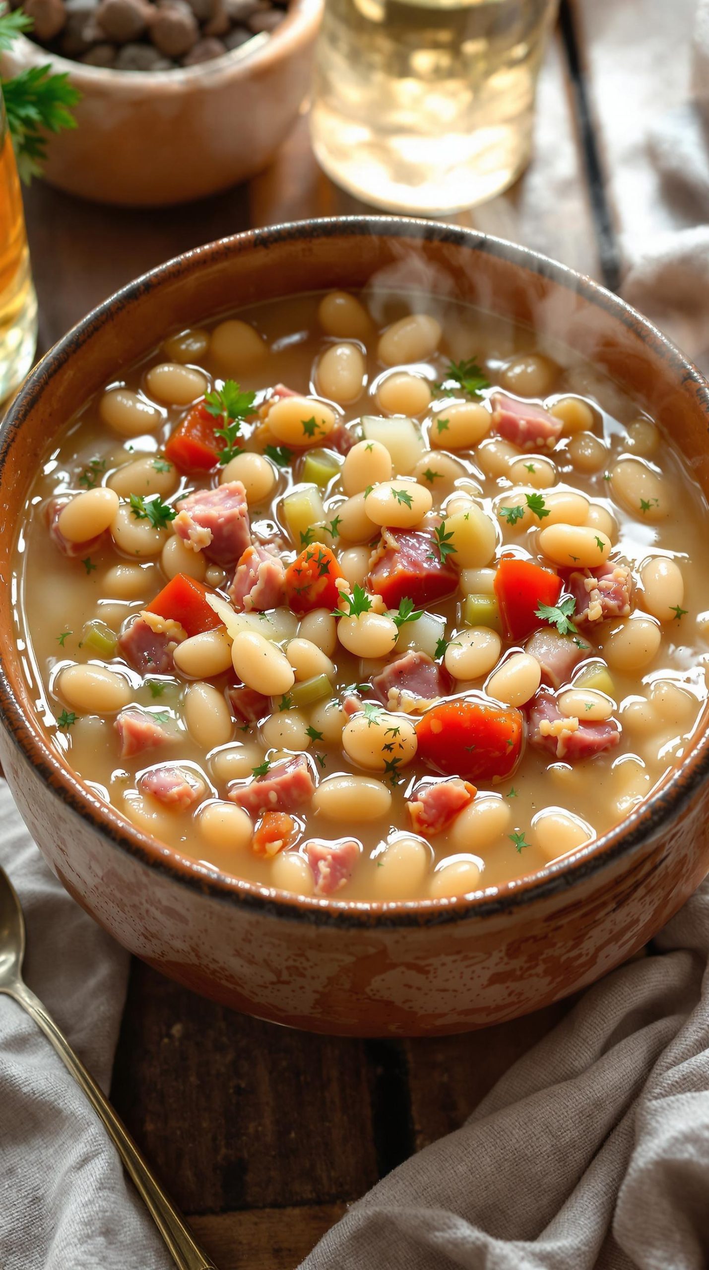 hearty slow cooked bean soup