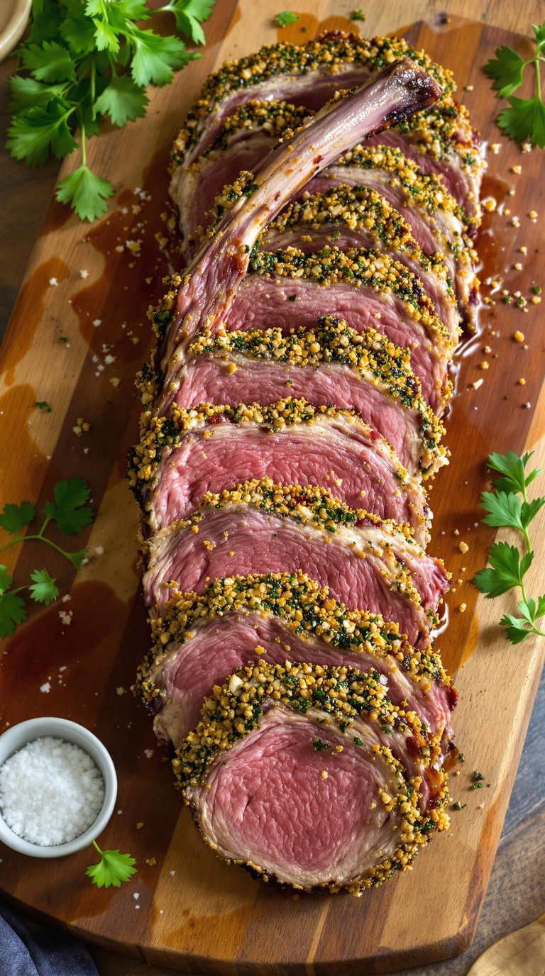 herb crusted lamb rack