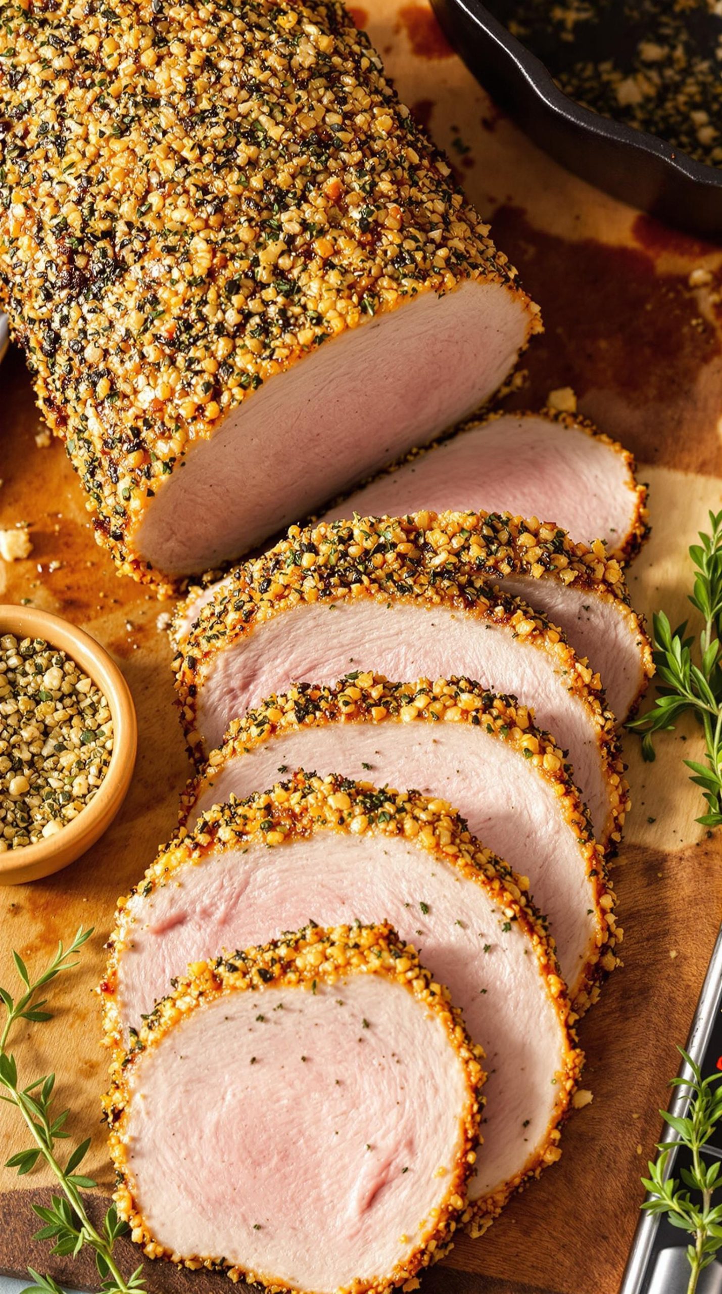 herbed pork loin preparation