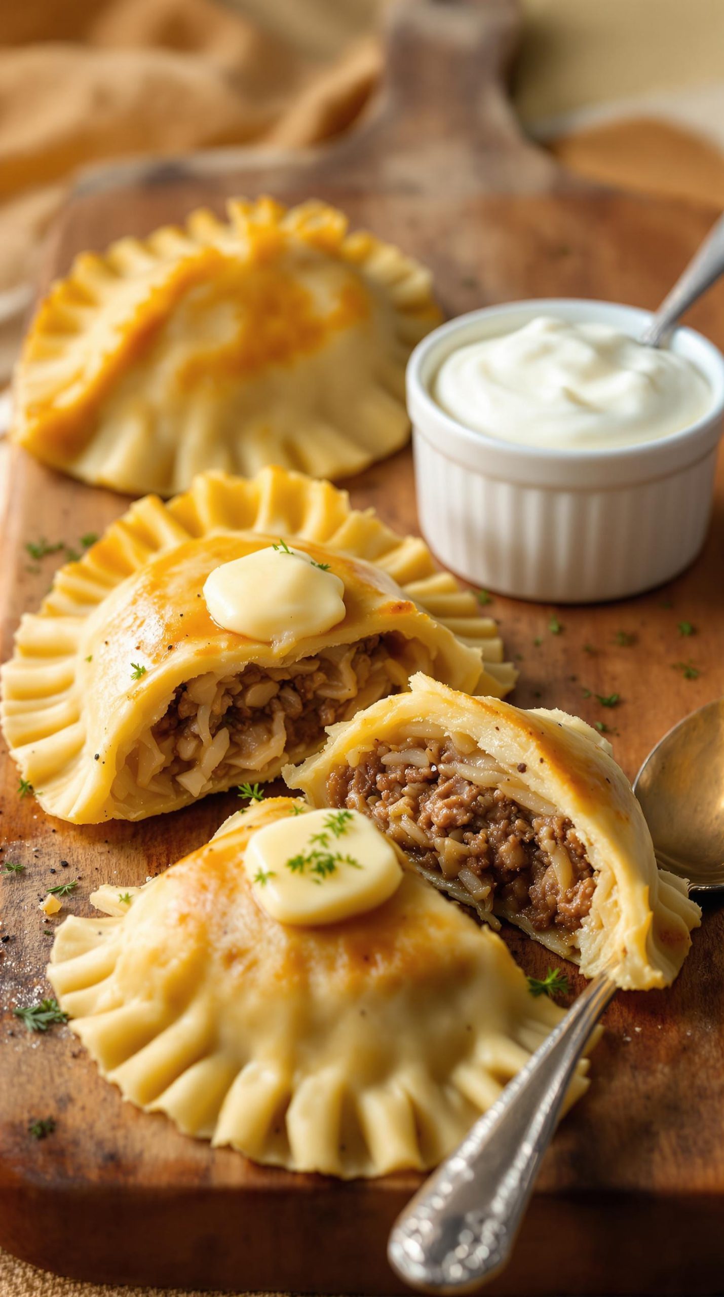 homemade beef sauerkraut pierogi