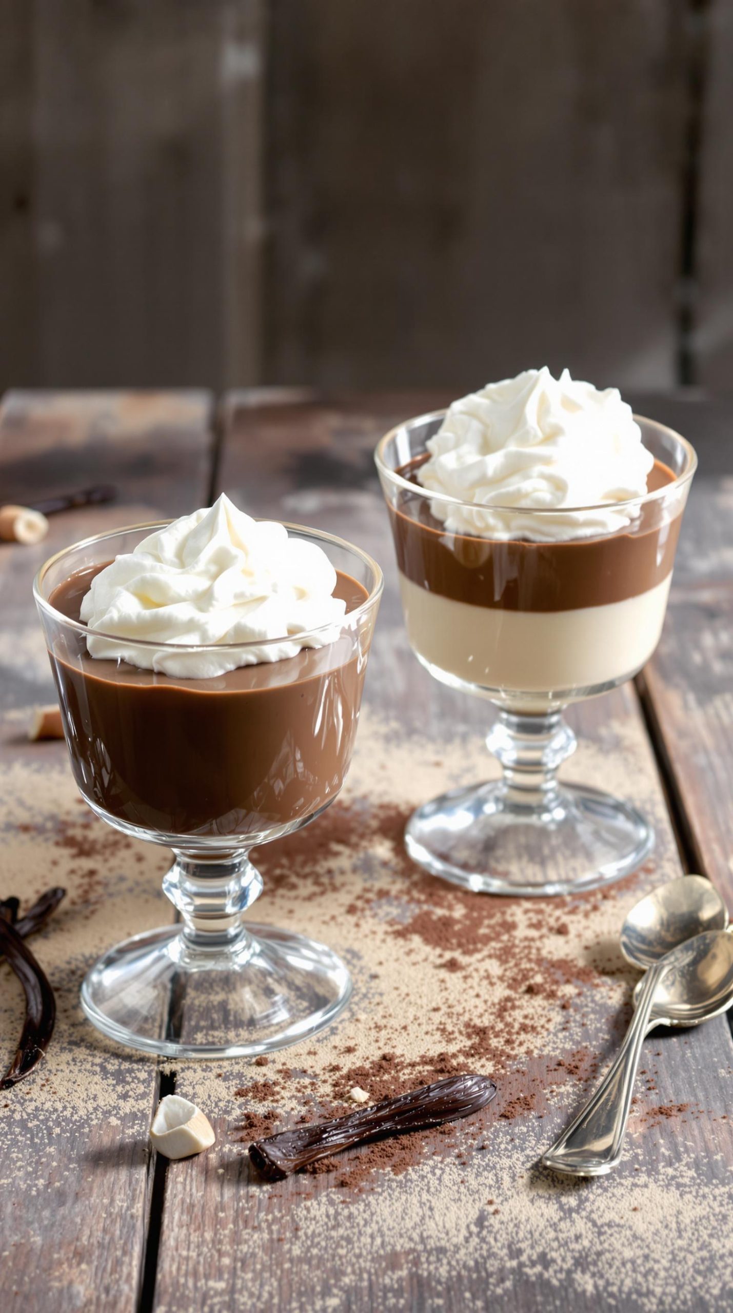 homemade chocolate vanilla pudding