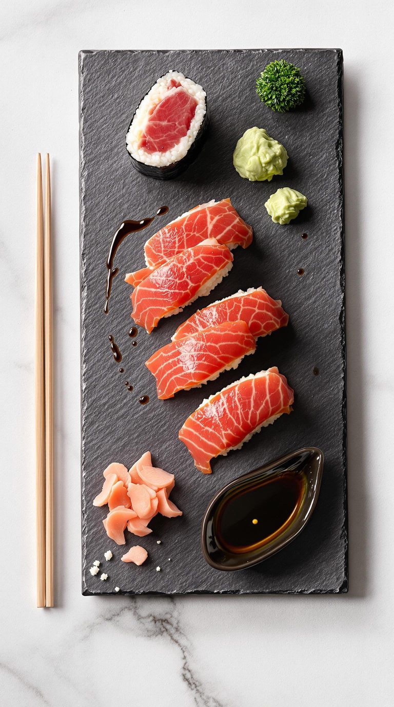 homemade classic tuna sushi