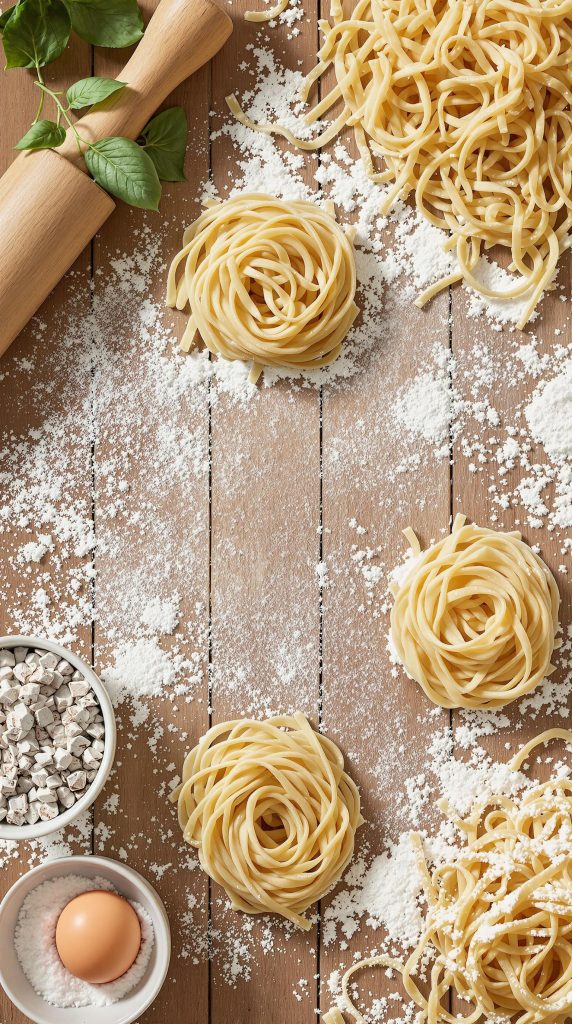 homemade silky egg noodles