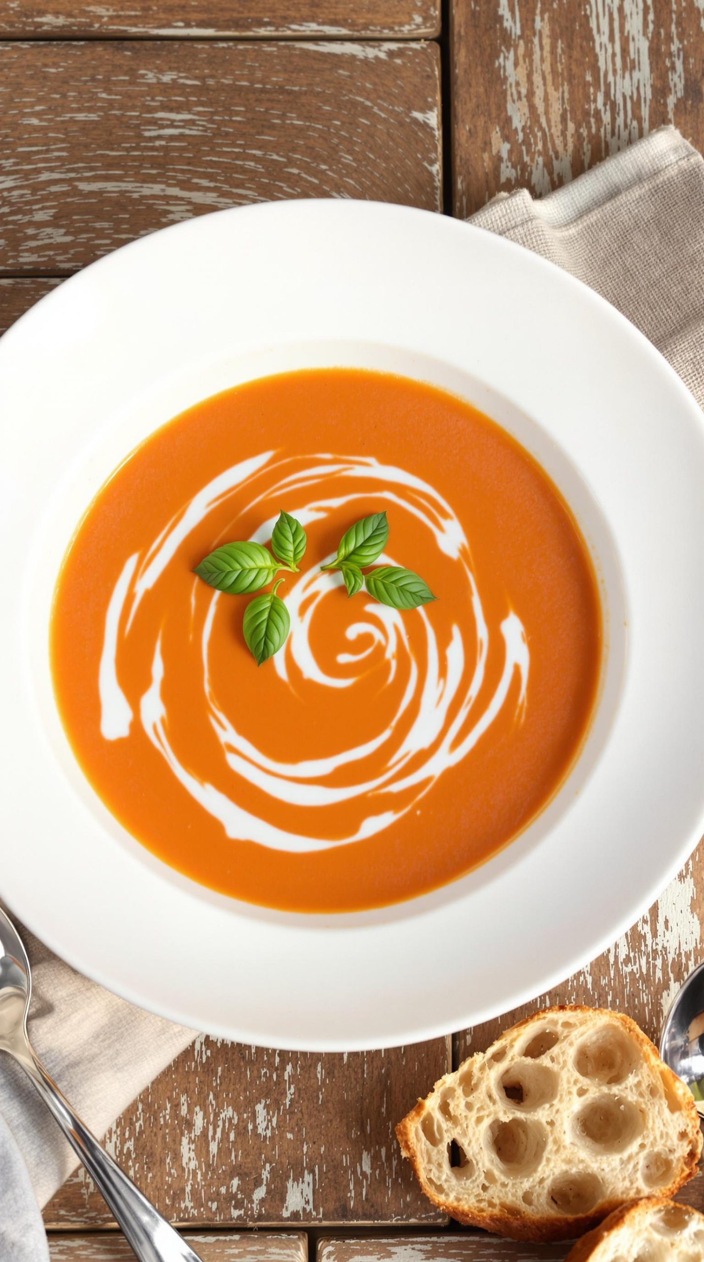 homemade smooth tomato bisque