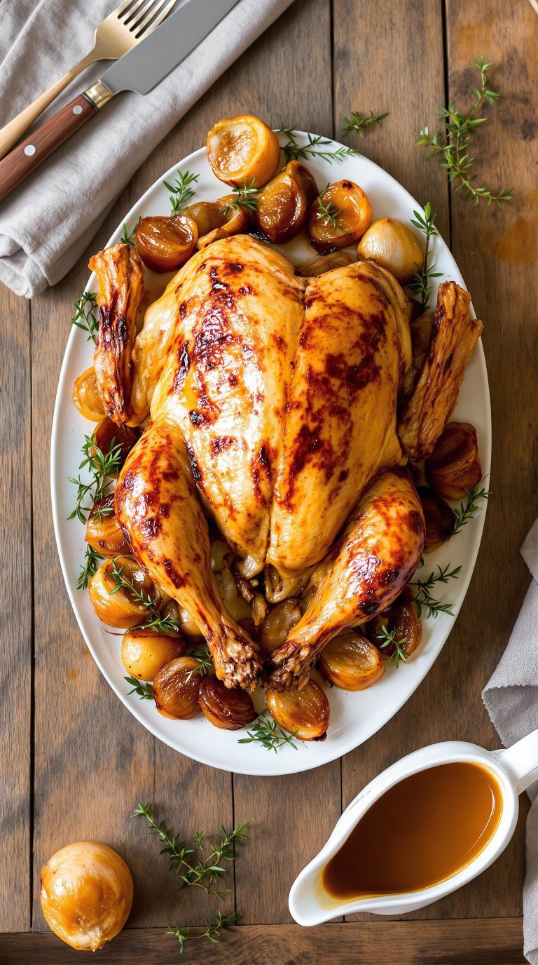 juicy chicken with gravy