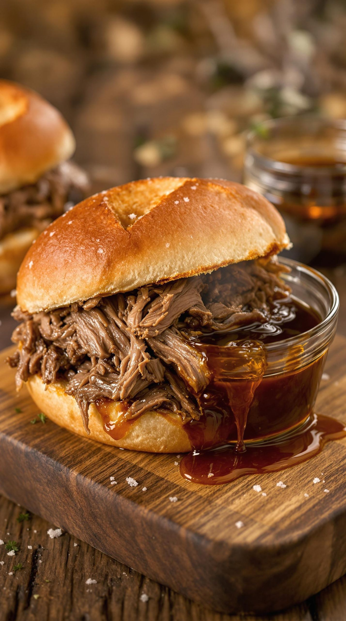 juicy slow cooked french dip