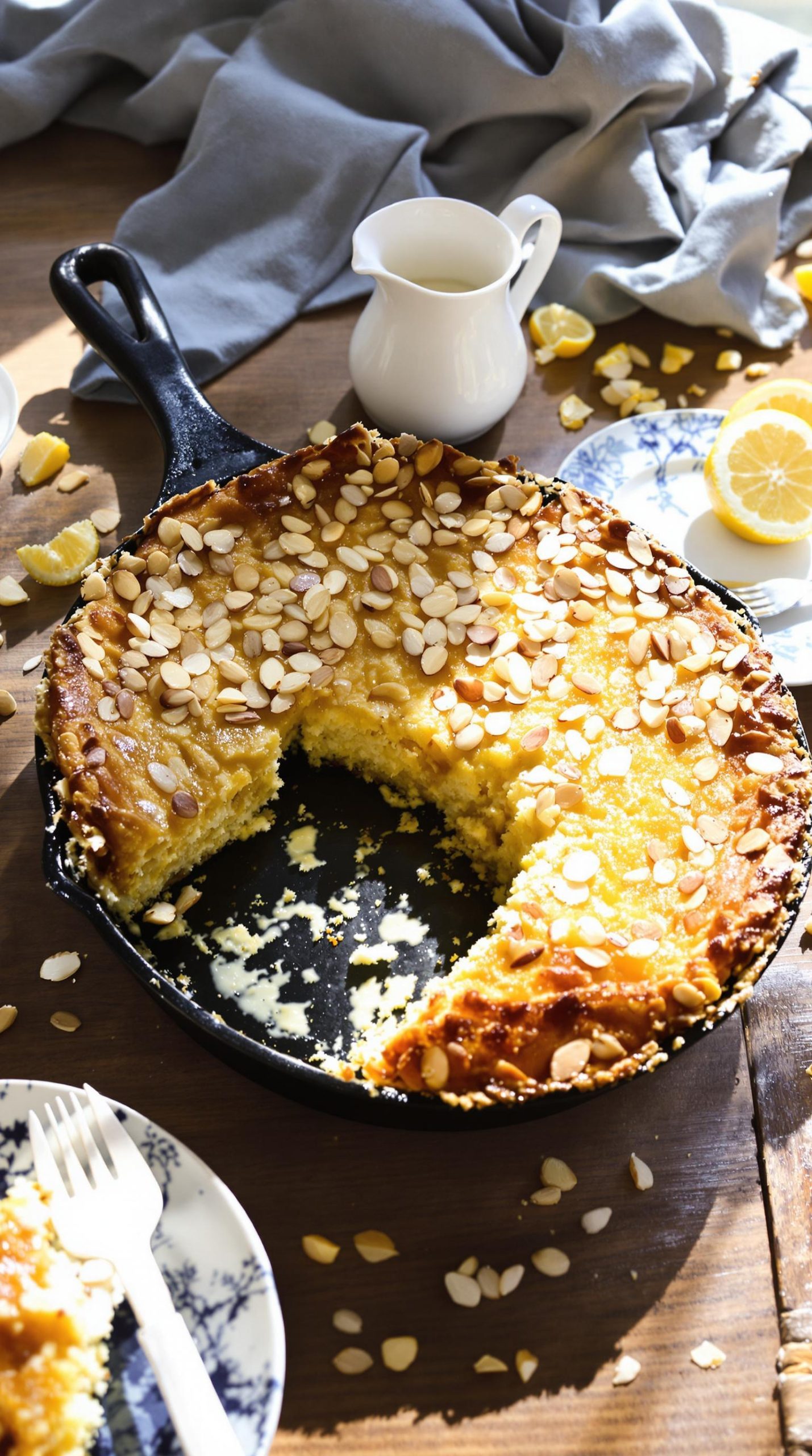lemon almond skillet cake recipe